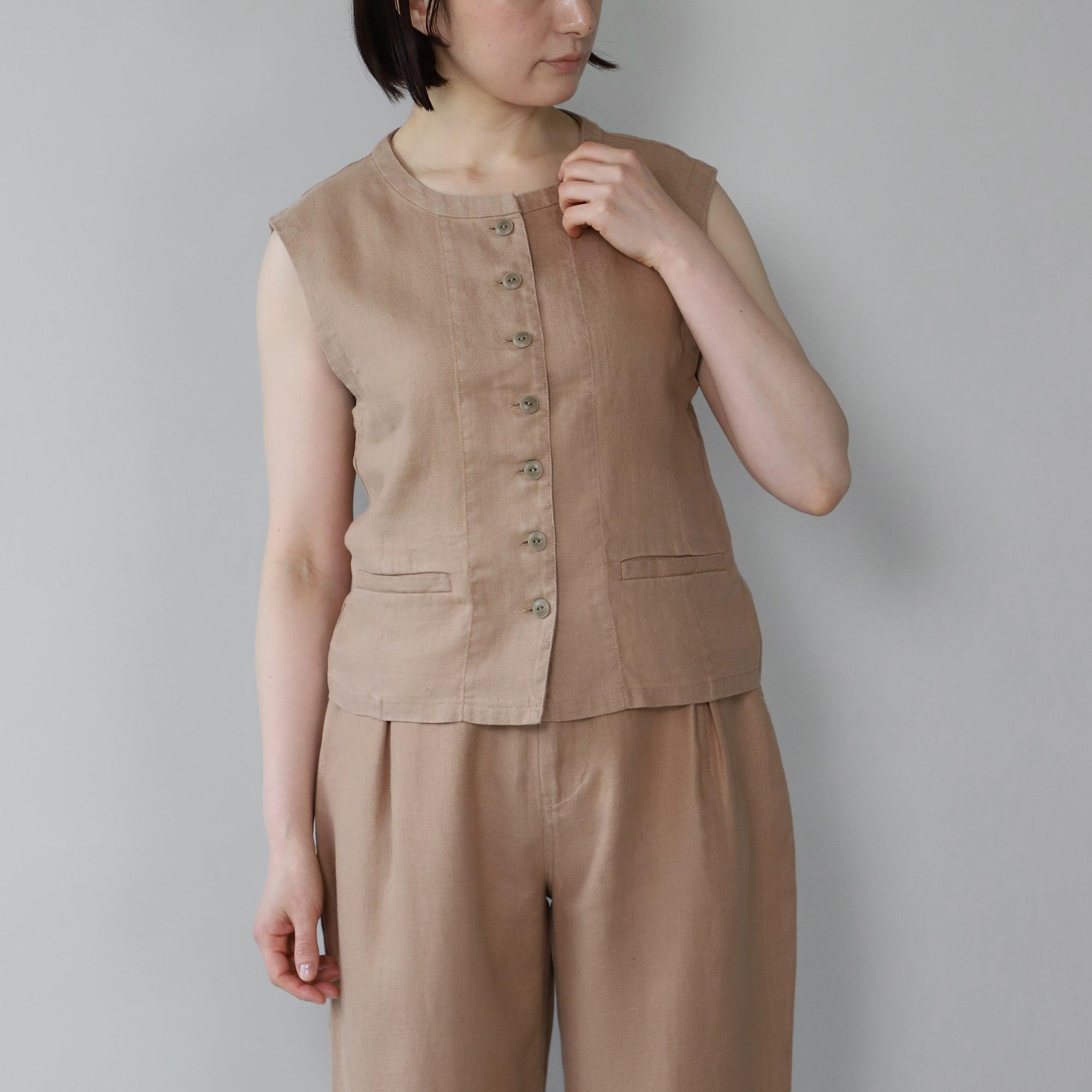 ヘンプオープンベスト WE2401G009 Mocca