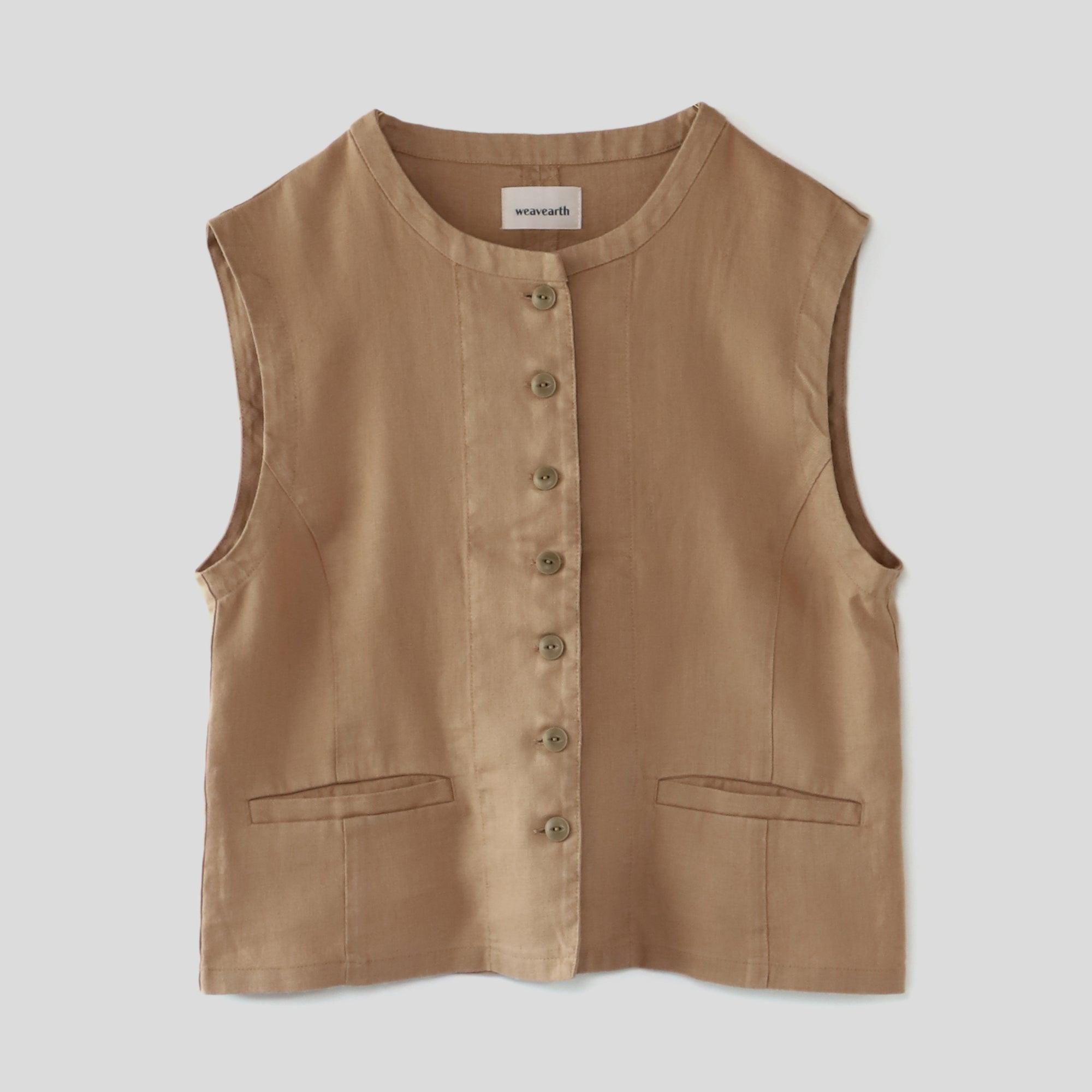 ヘンプオープンベスト WE2401G009 Mocca