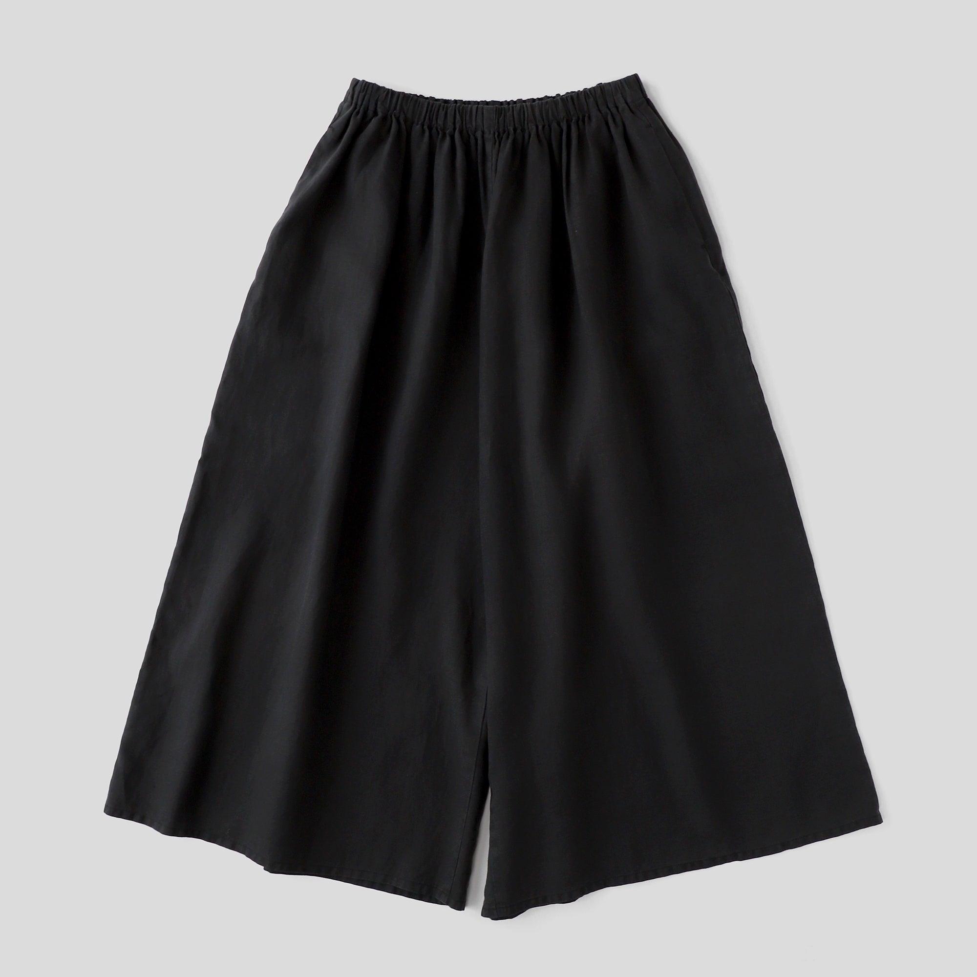 WE2501G001 ヘンプ ギャザーワイドパンツ