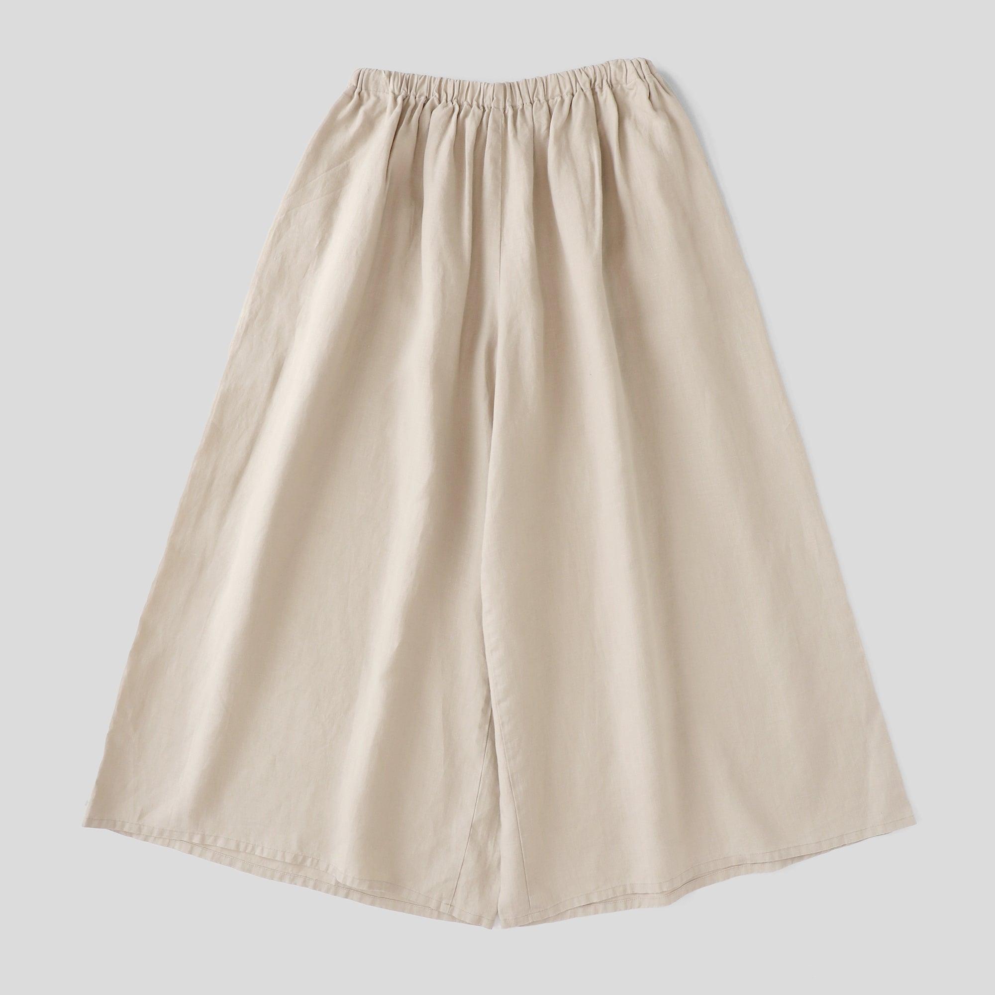 WE2501G001 ヘンプ ギャザーワイドパンツ