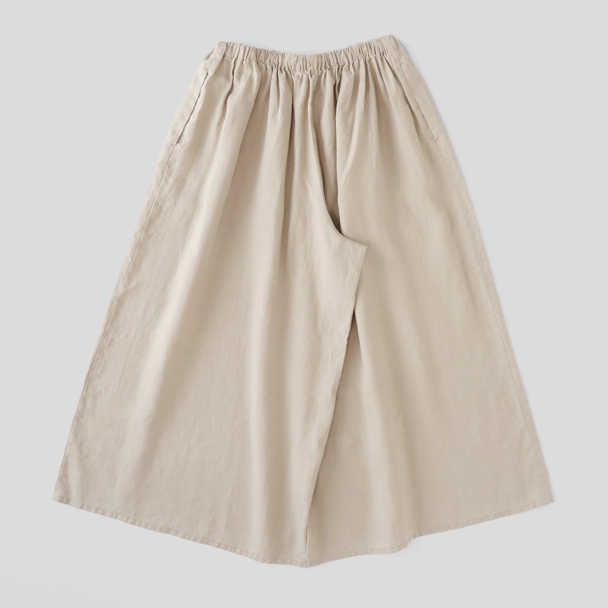 WE2501G001 ヘンプ ギャザーワイドパンツ