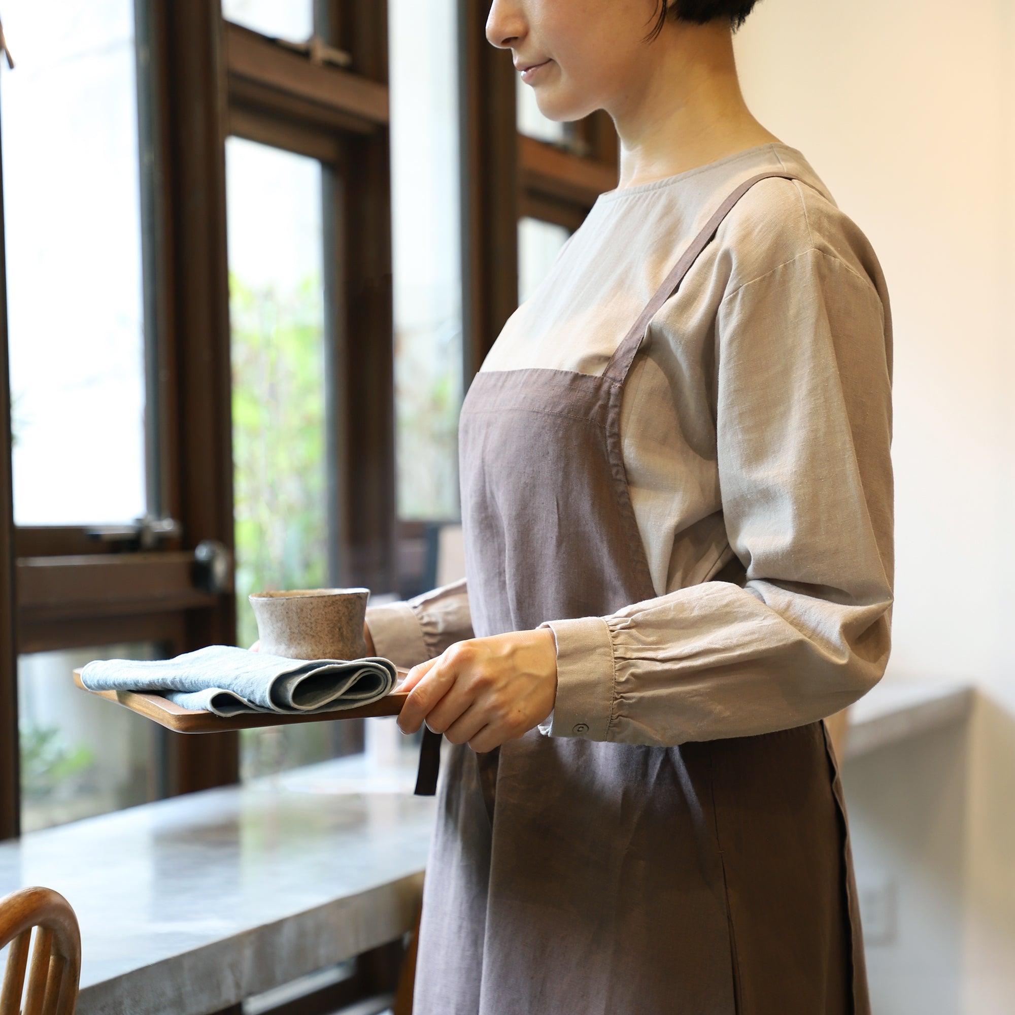 ヘンプ100%マキシエプロン WE2201R019 Brown