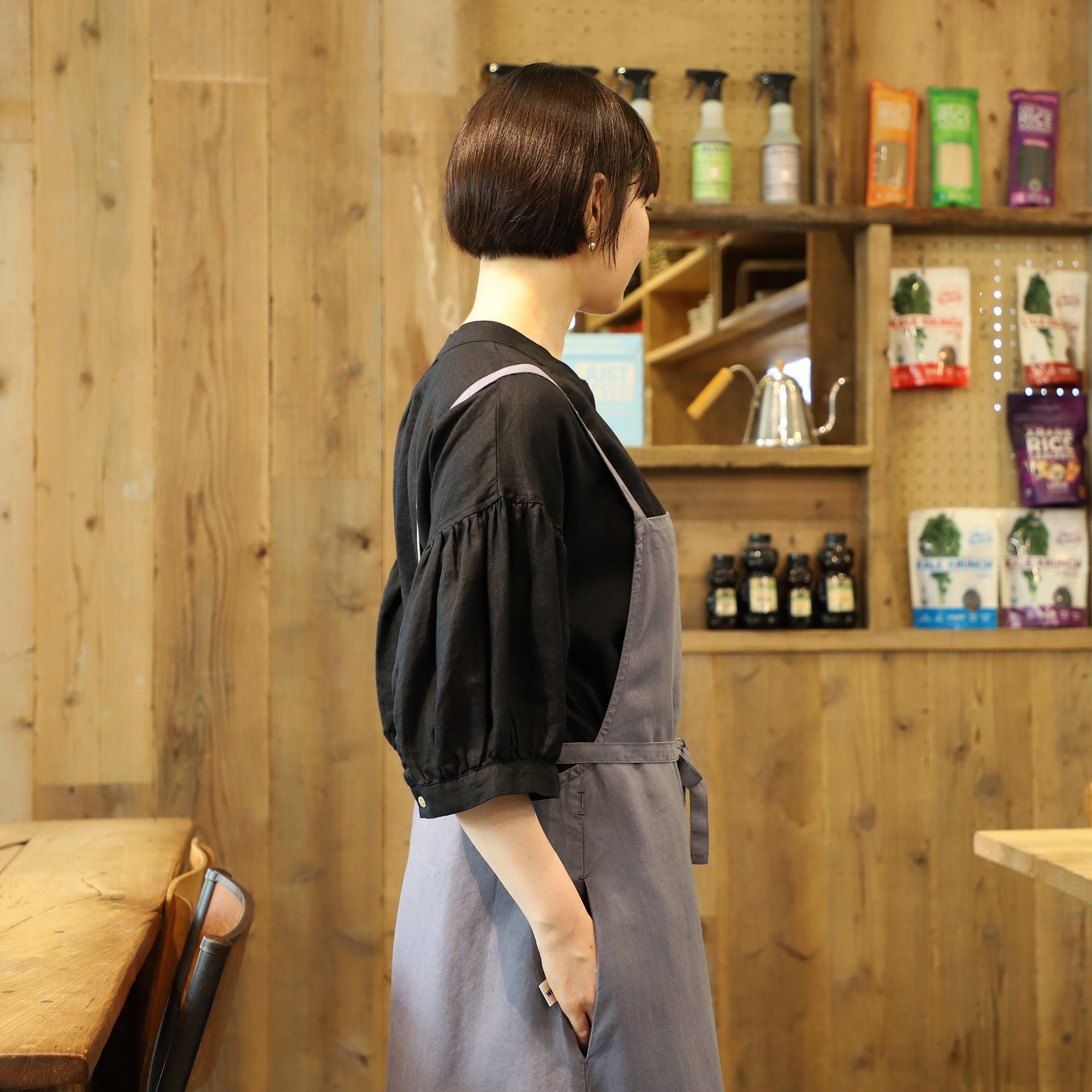 ヘンプ100%マキシエプロン WE2201R019 INK