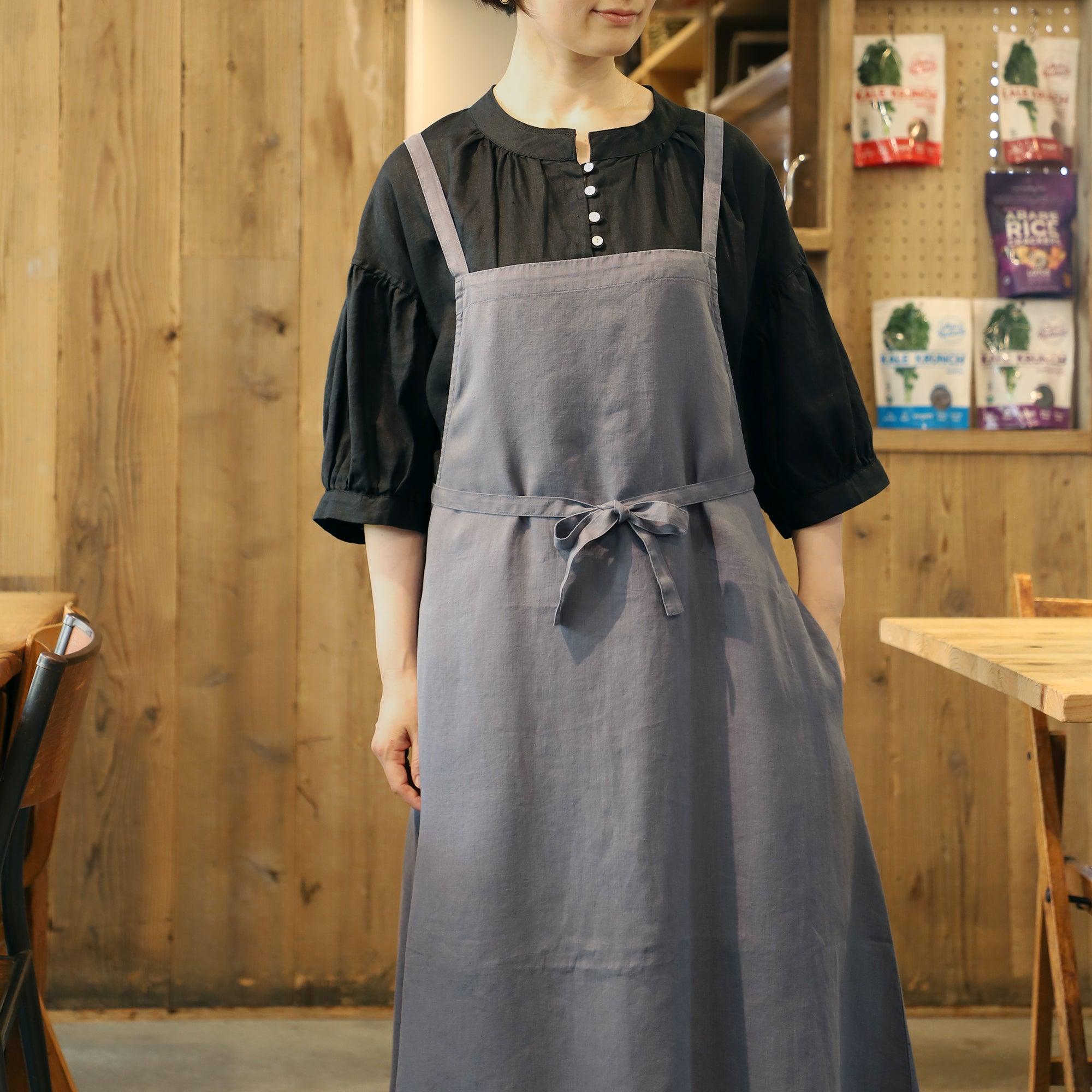 ヘンプ100%マキシエプロン WE2201R019 INK