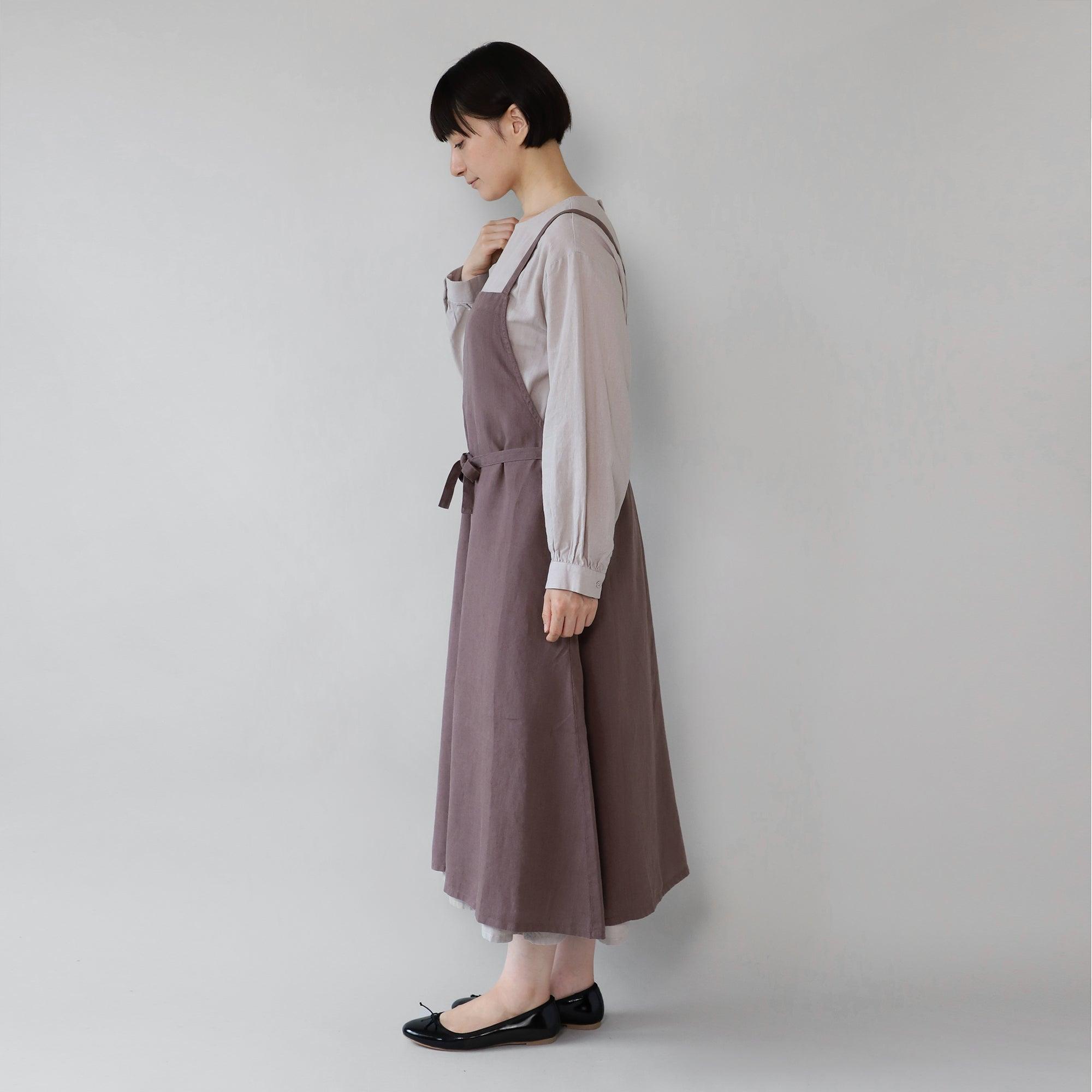 ヘンプ100%マキシエプロン WE2201R019 Brown