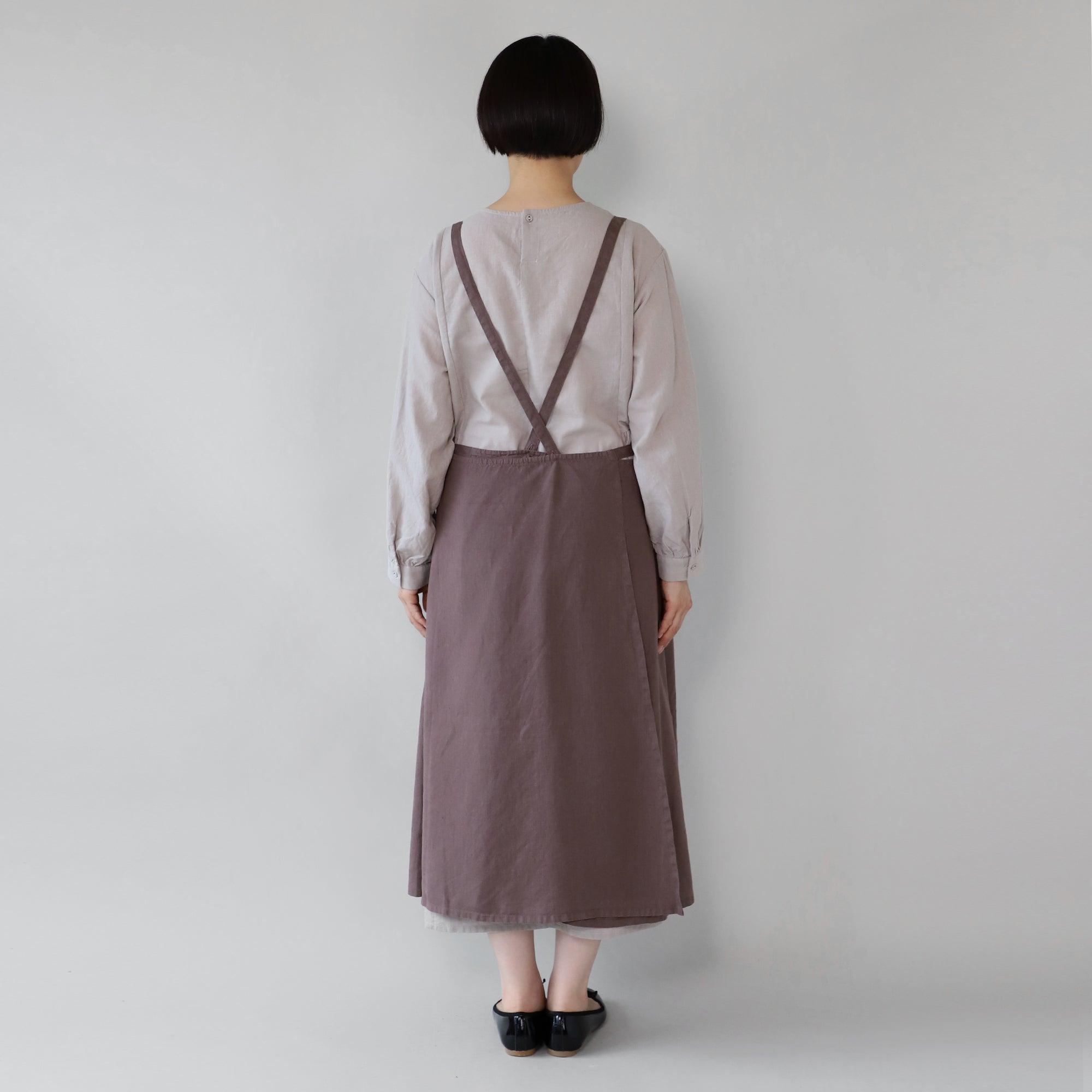 ヘンプ100%マキシエプロン WE2201R019 Brown