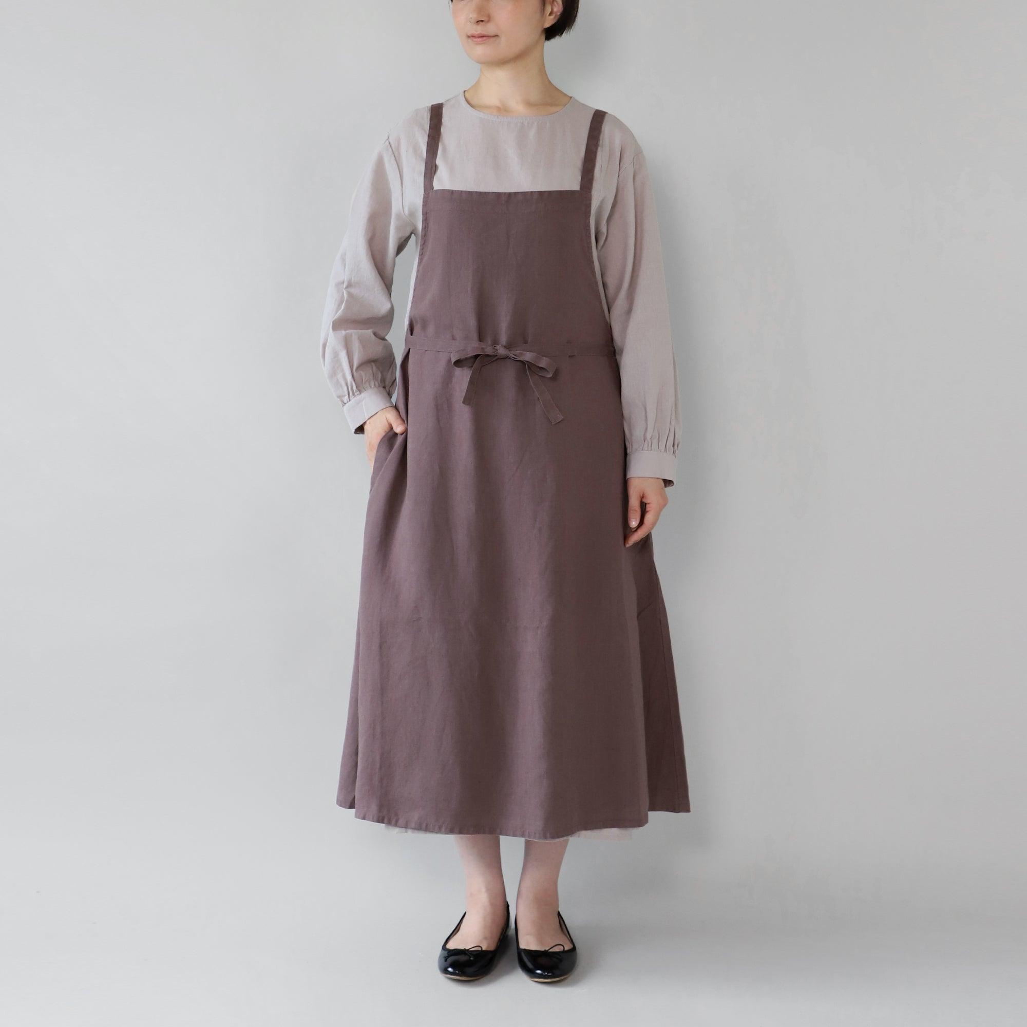 ヘンプ100%マキシエプロン WE2201R019 Brown