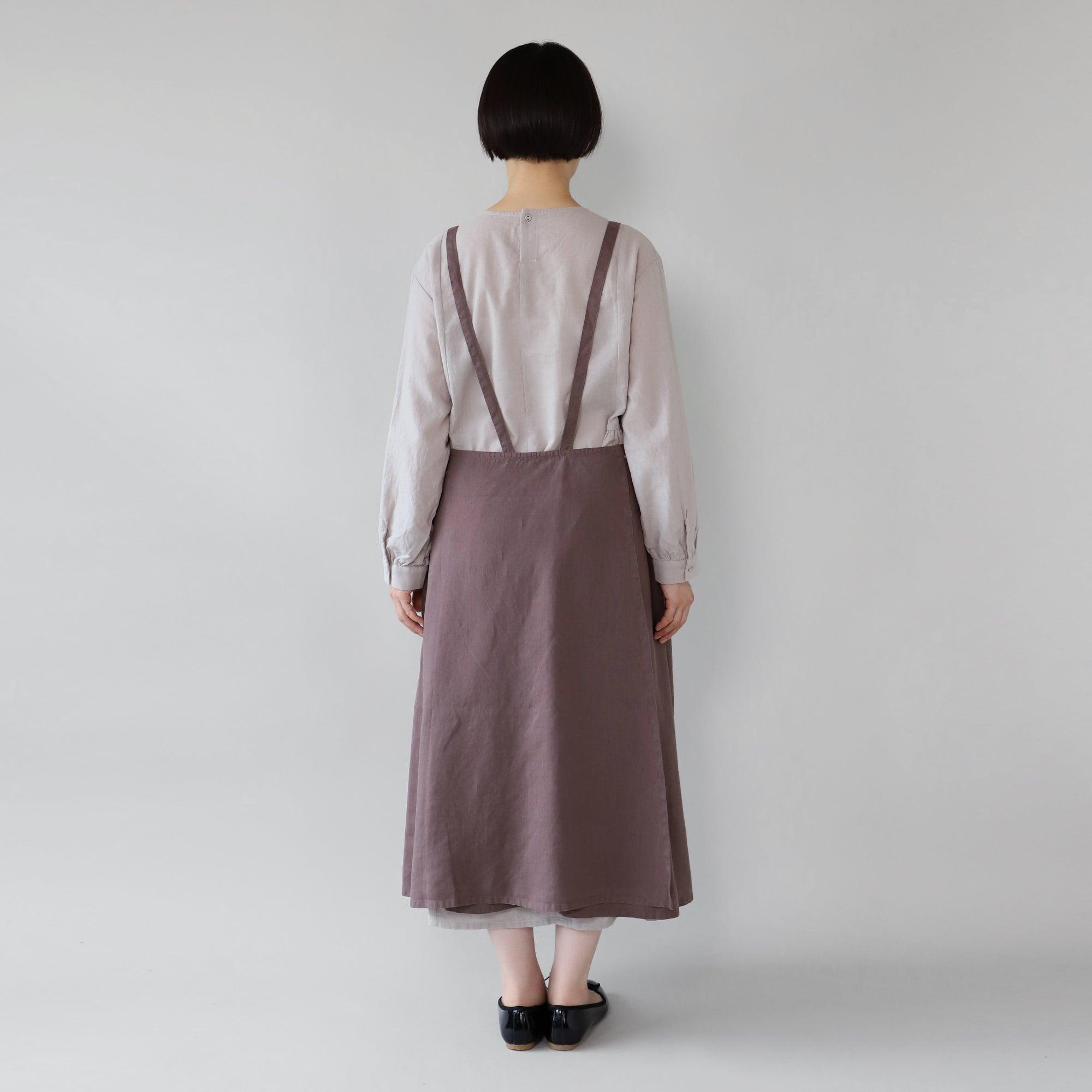 ヘンプ100%マキシエプロン WE2201R019 Brown