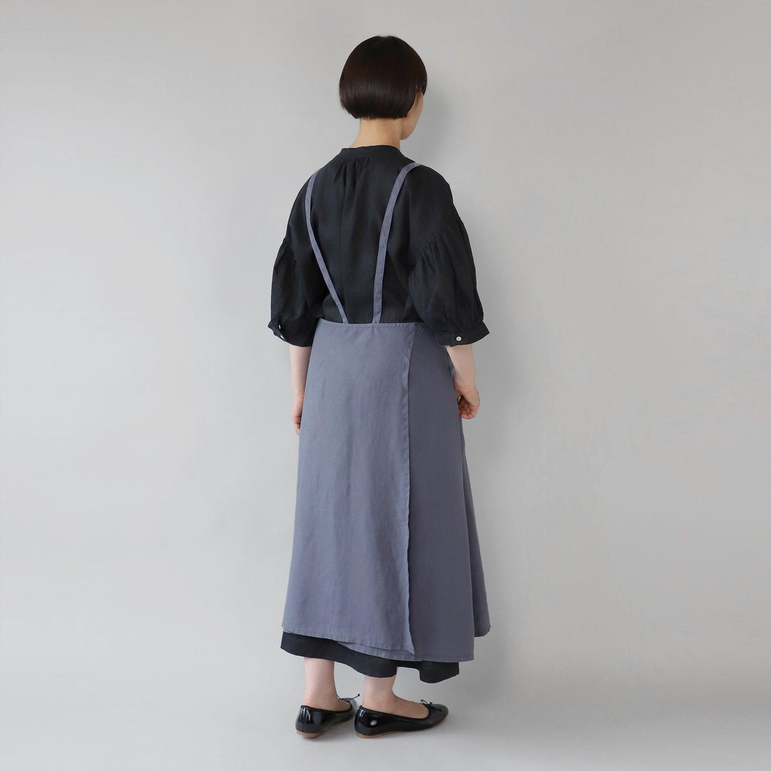 ヘンプ100%マキシエプロン WE2201R019 INK