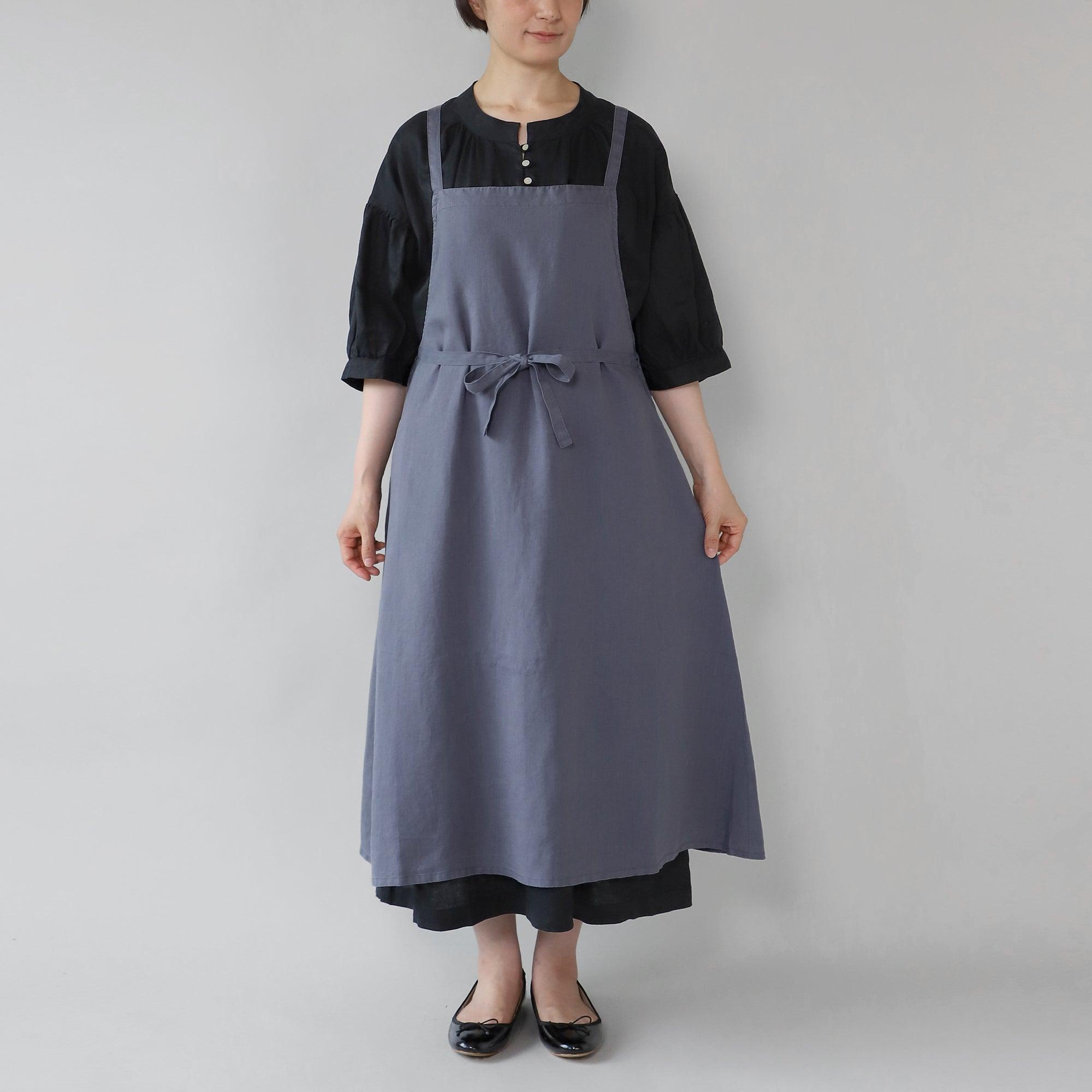 ヘンプ100%マキシエプロン WE2201R019 INK