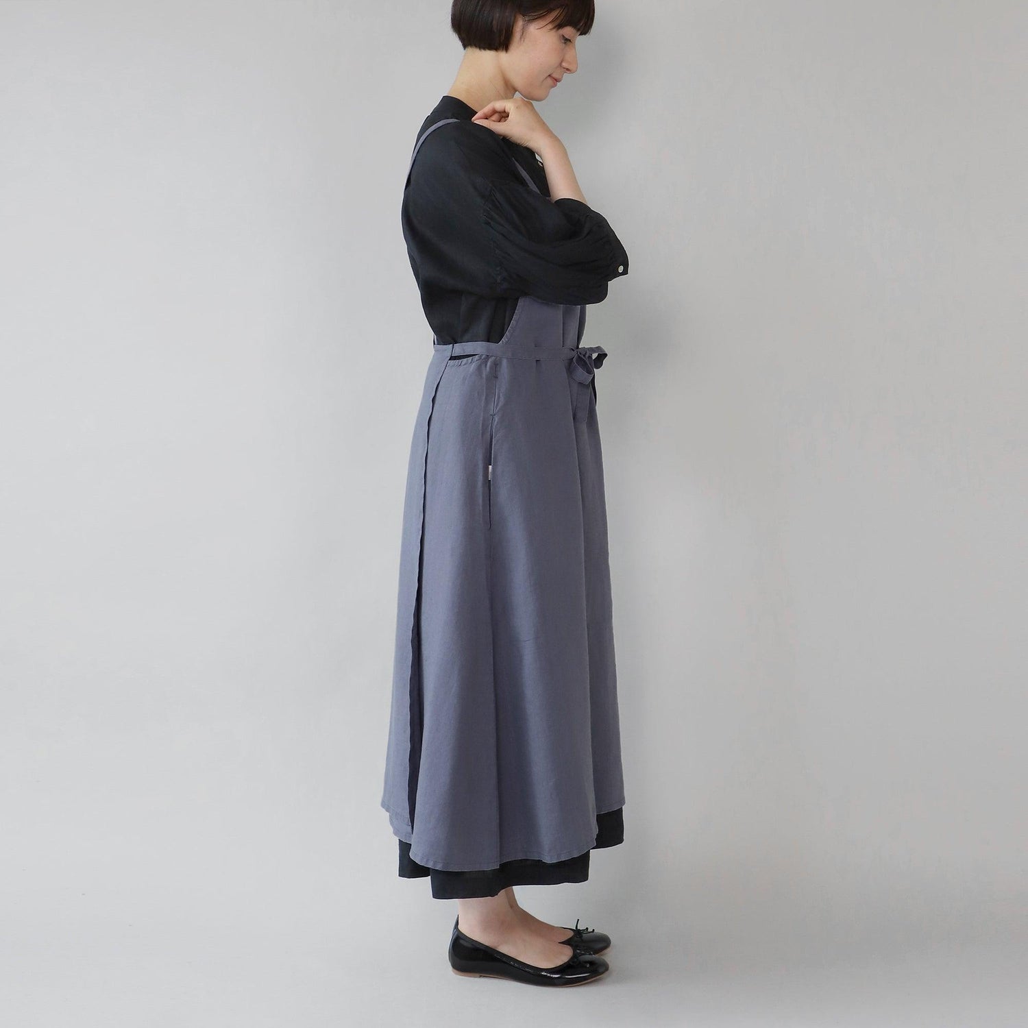 ヘンプ100%マキシエプロン WE2201R019 INK