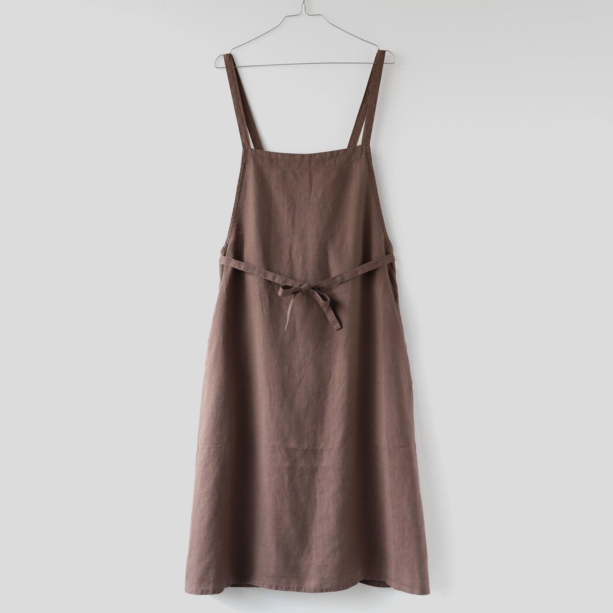 ヘンプ100%マキシエプロン WE2201R019 Brown