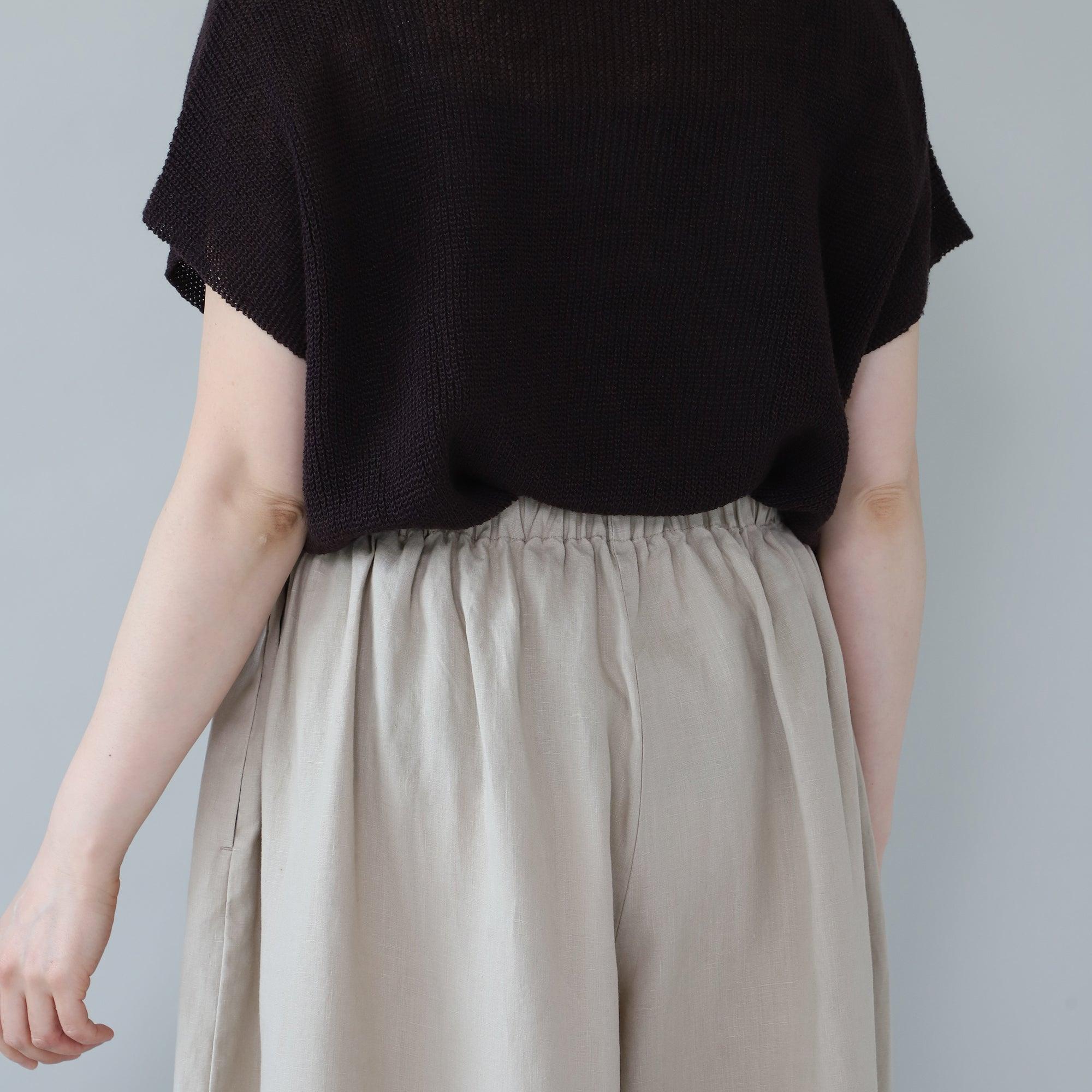 WE2501G001 ヘンプ ギャザーワイドパンツ