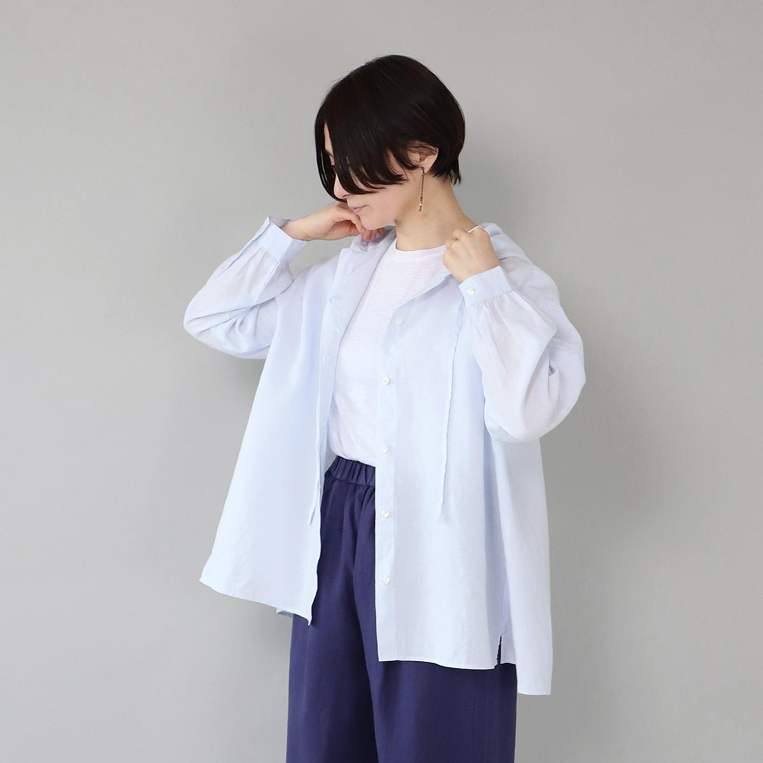 WE2501G006 ヘンプフーディシャツ