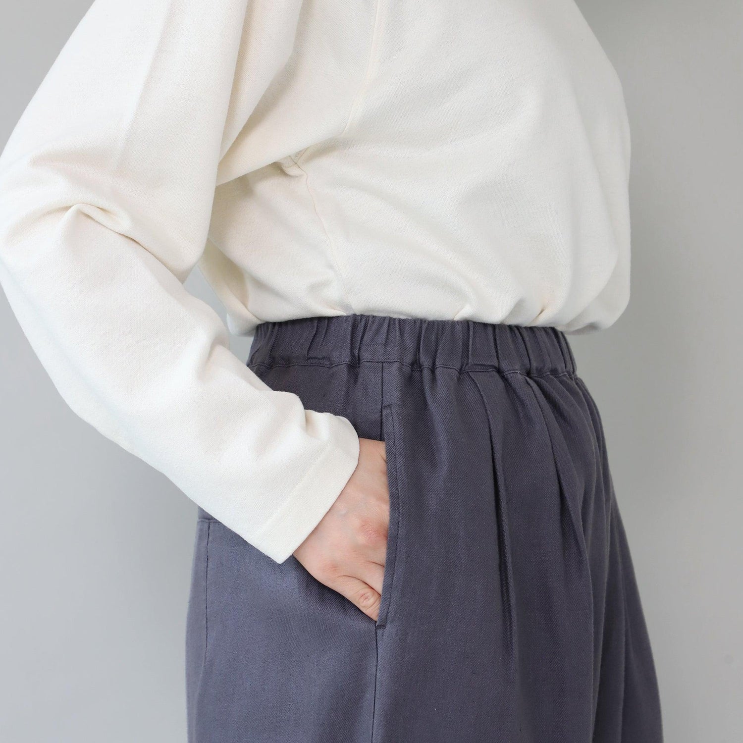 WE2501G004 ヘンプツイル  ストレートイージーパンツ