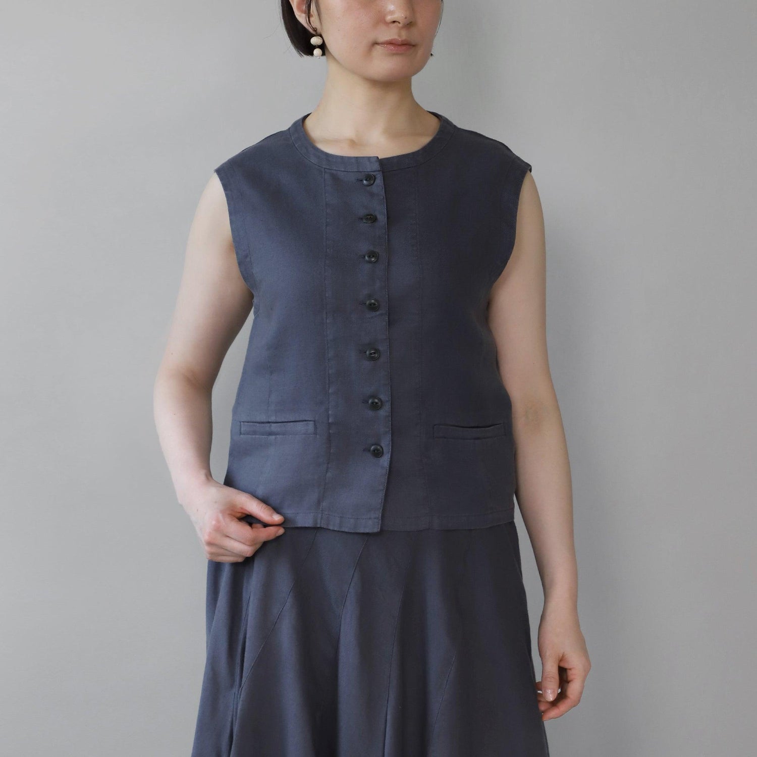 ヘンプオープンベスト WE2401G009 INK