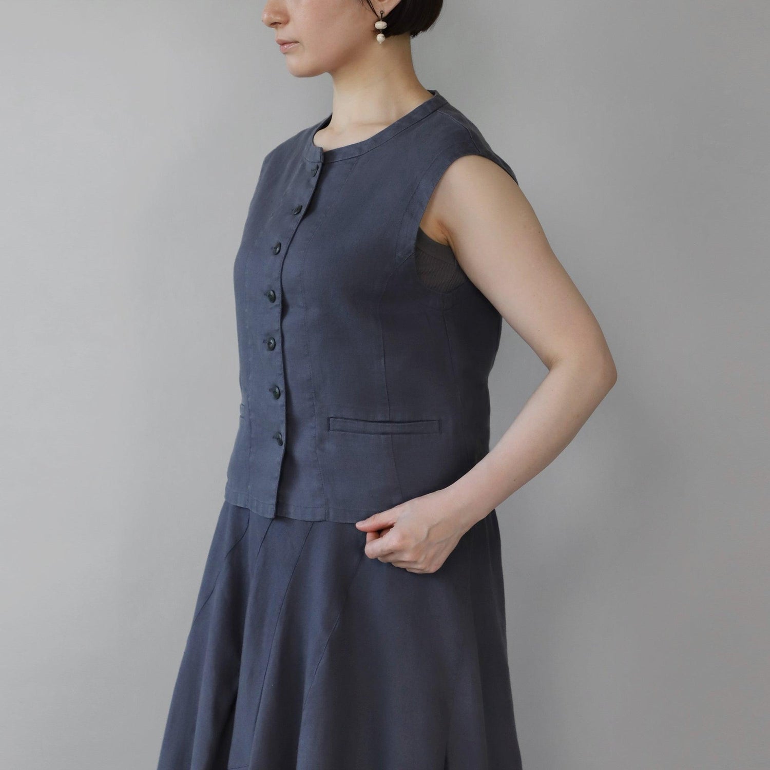 ヘンプオープンベスト WE2401G009 INK