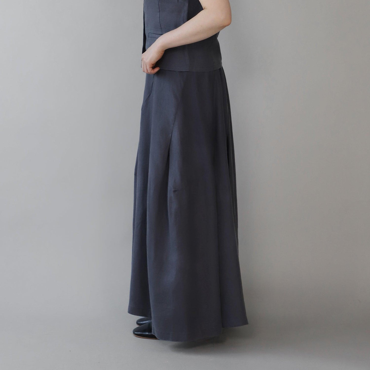 ヘンプバイアスフレアスカート WE2401G010 INK