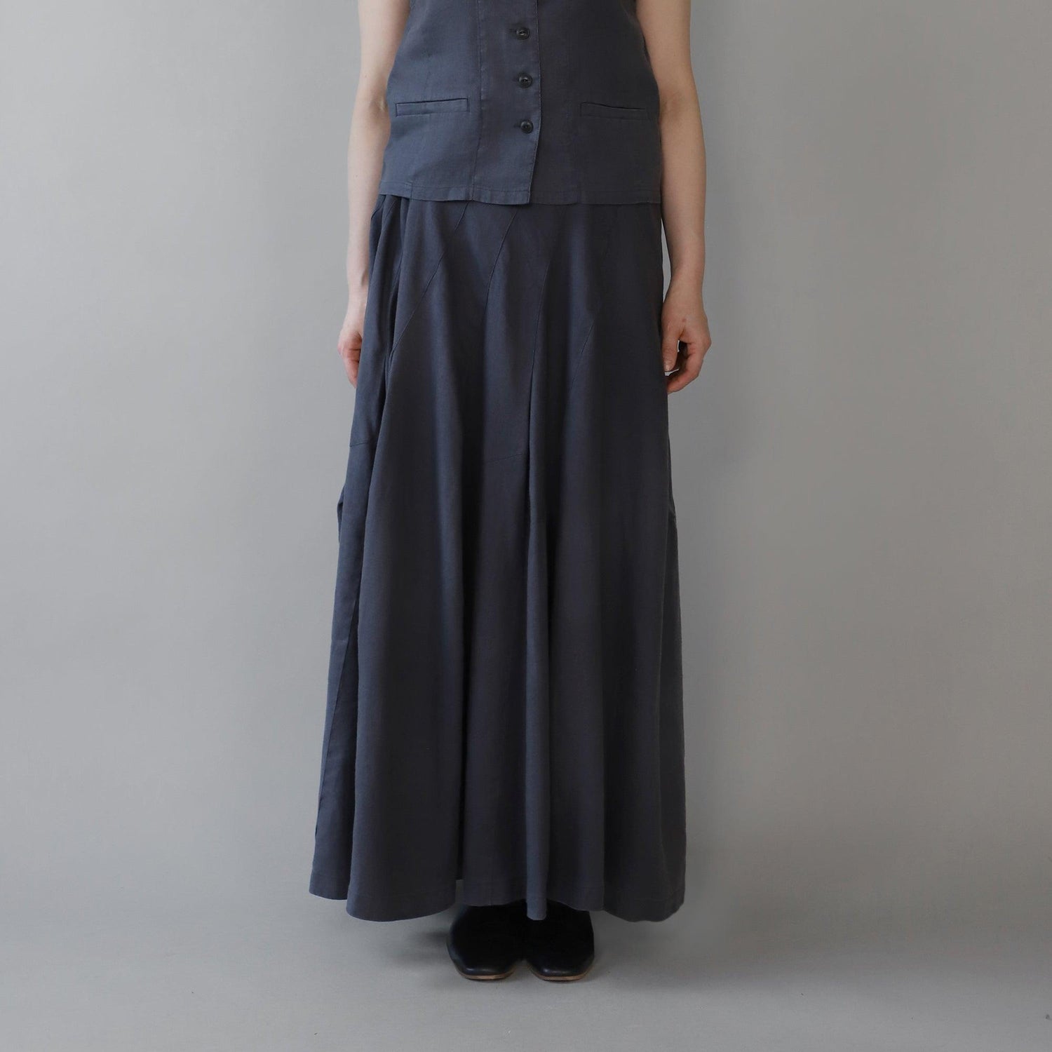 ヘンプバイアスフレアスカート WE2401G010 INK