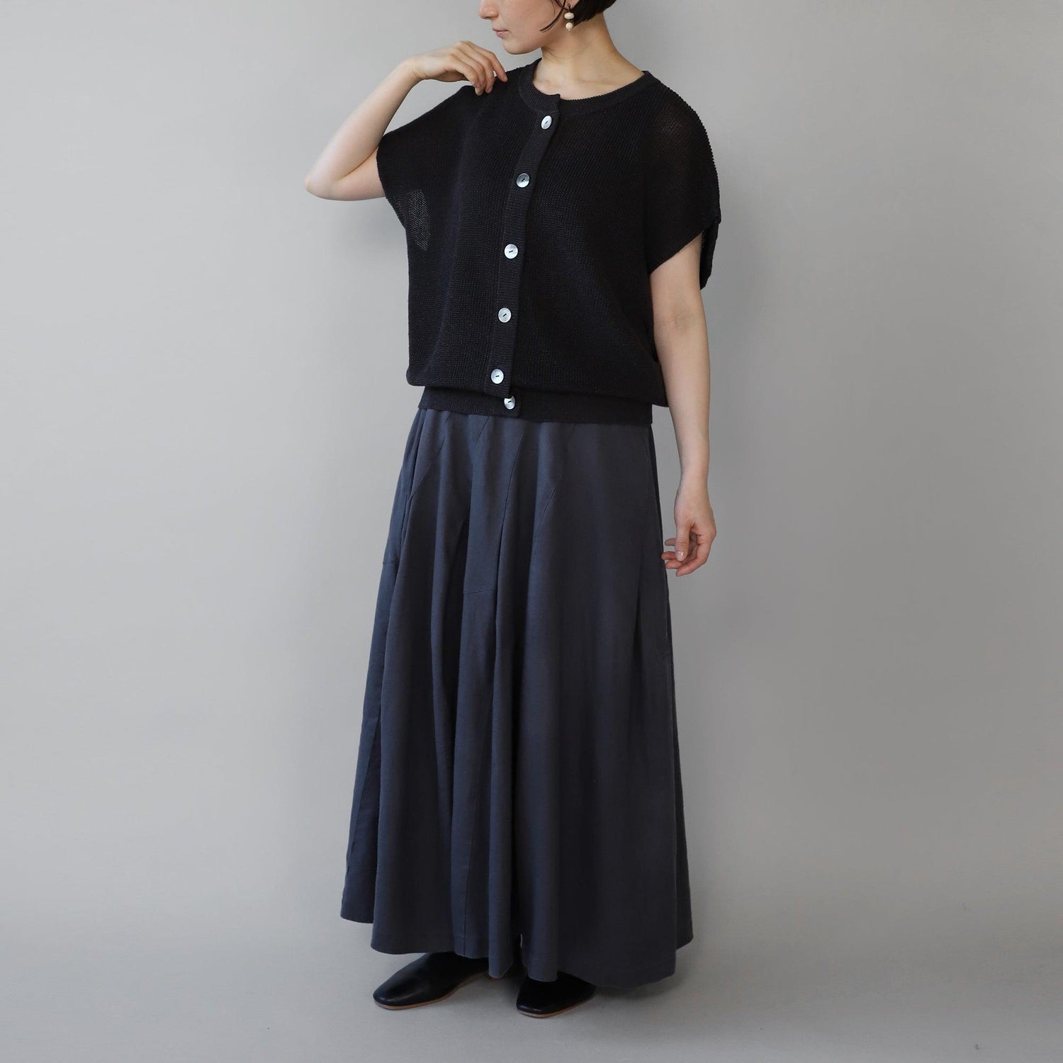 ヘンプコットンコクーンプルオーバー WE2401G016 Black