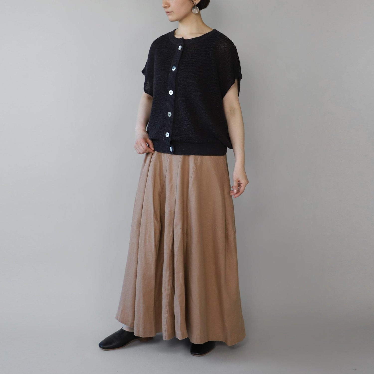 ヘンプバイアスフレアスカート WE2401G010 Mocca