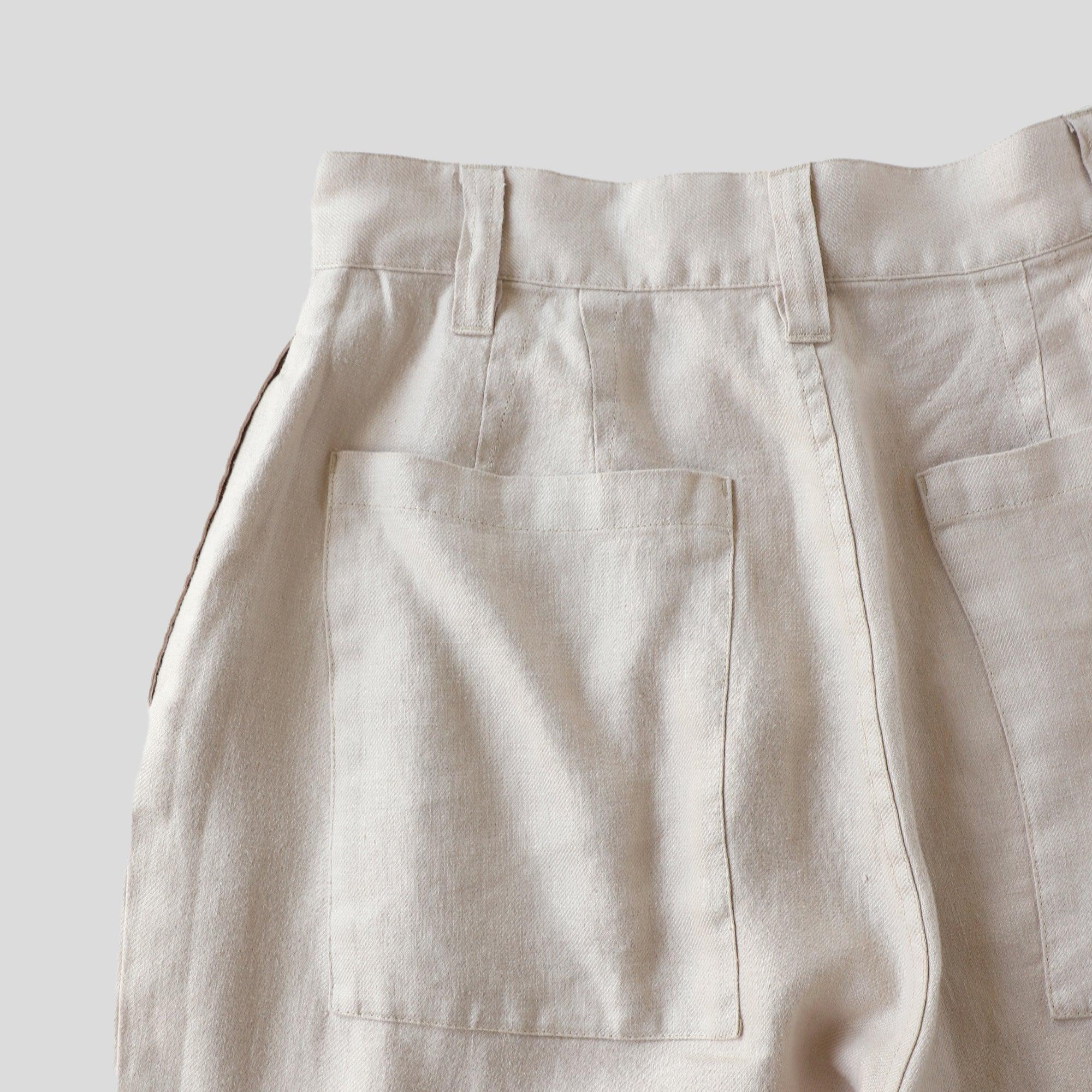 ヘンプストレートパンツ WE2401G008 Beige detail
