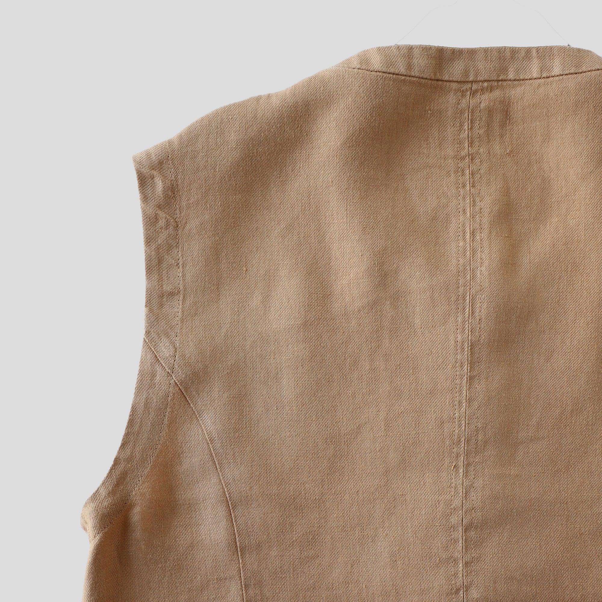 ヘンプオープンベスト WE2401G009 Mocca