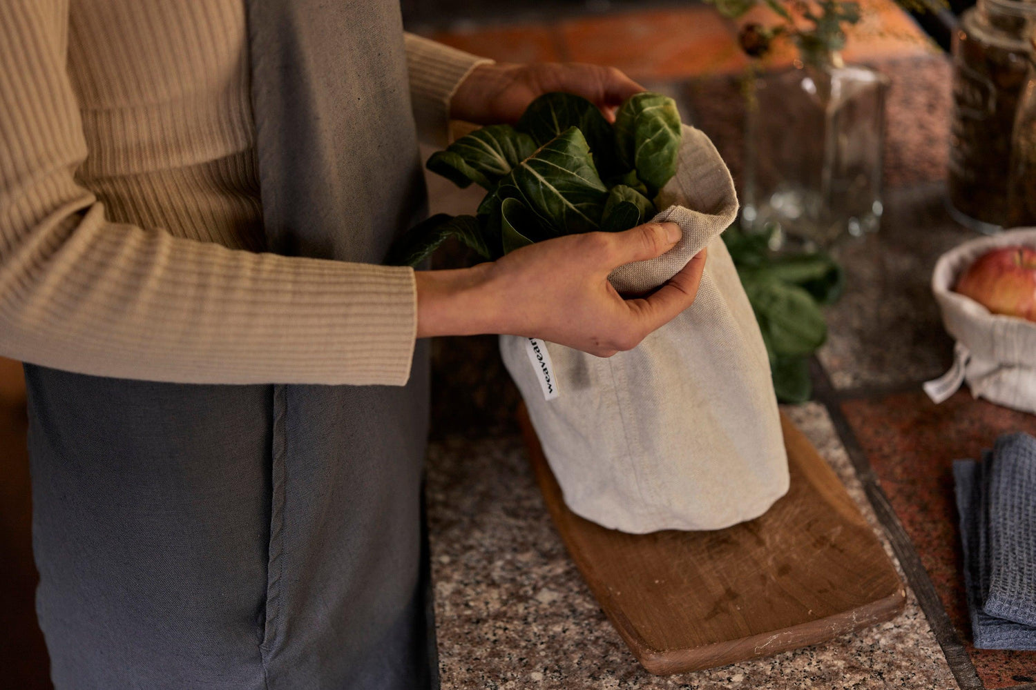 ヘンプ100% エプロン