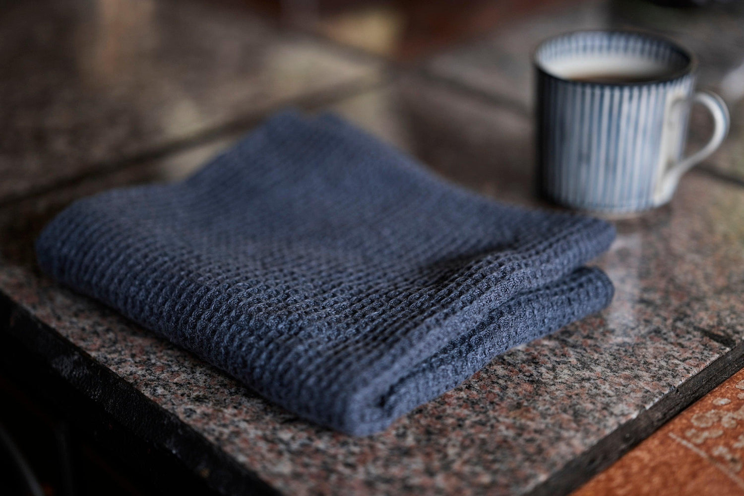 リネン100% ワッフルタオル