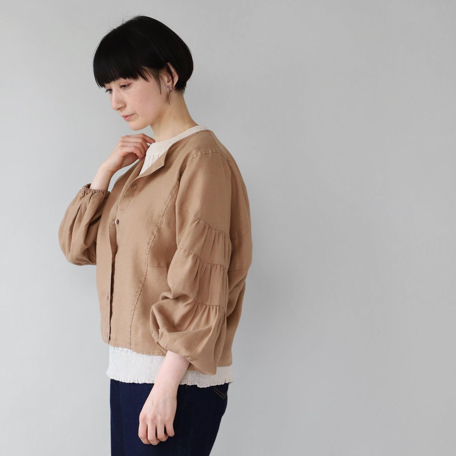 ヘンプギャザープルオーバー WE2301G007 Brown