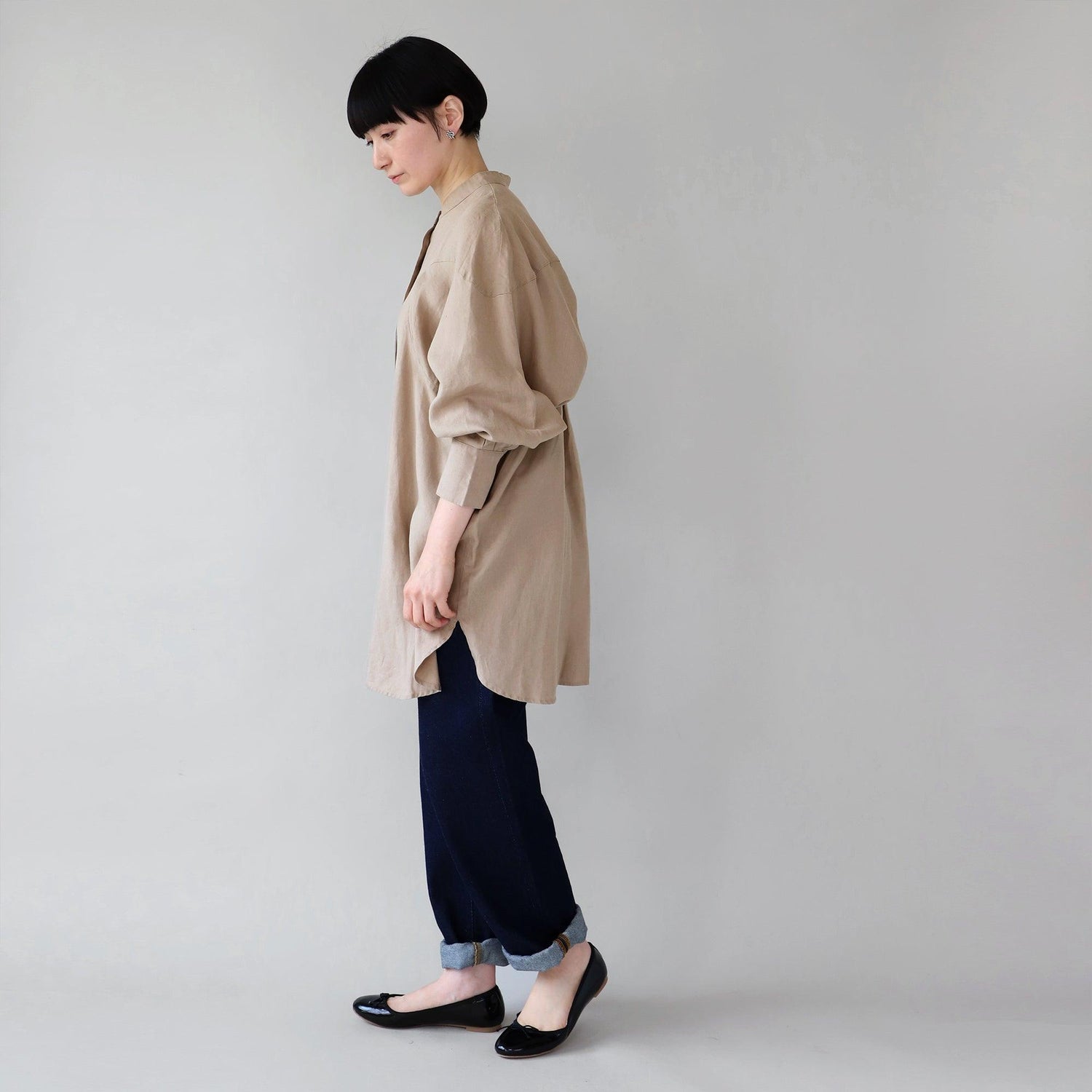 ヘンプ デザインスリーブシャツ WE2301G006 サイド