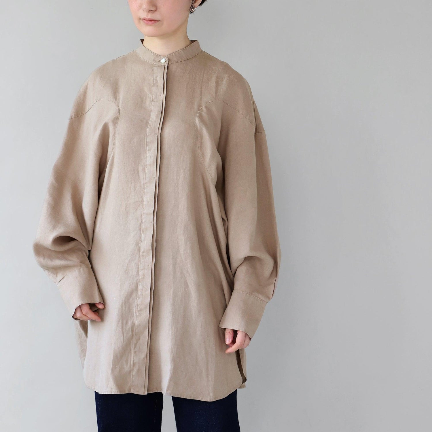 ヘンプ デザインスリーブシャツ WE2301G006 正面2