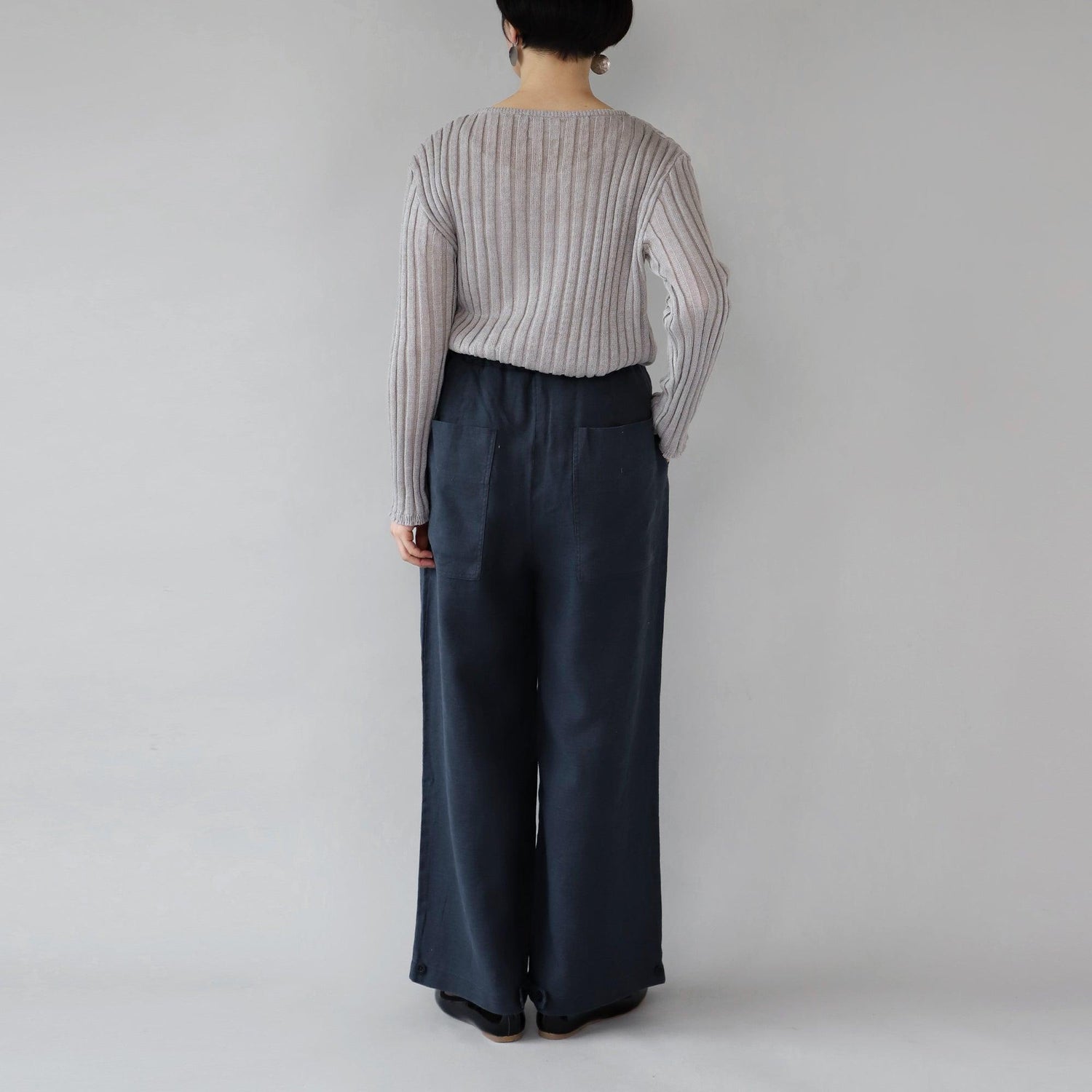 ヘンプキャンバスパンツ WE2301G009 Ink Black バック