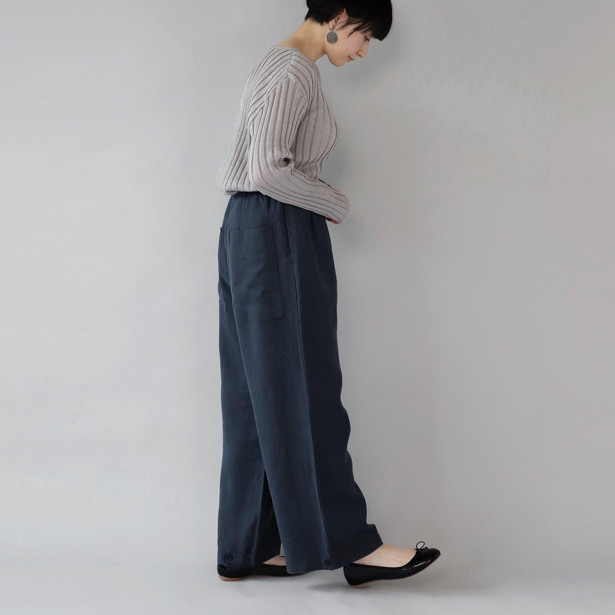 ヘンプキャンバスパンツ WE2301G009 Ink Black サイド