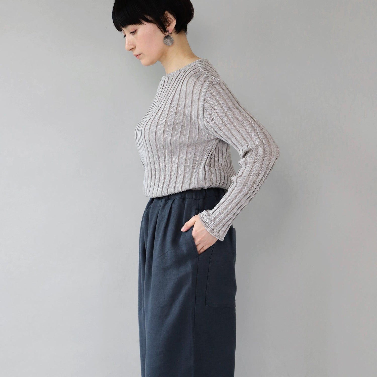 ヘンプコットンニット ロングスリーブ WE2301G011 サイド