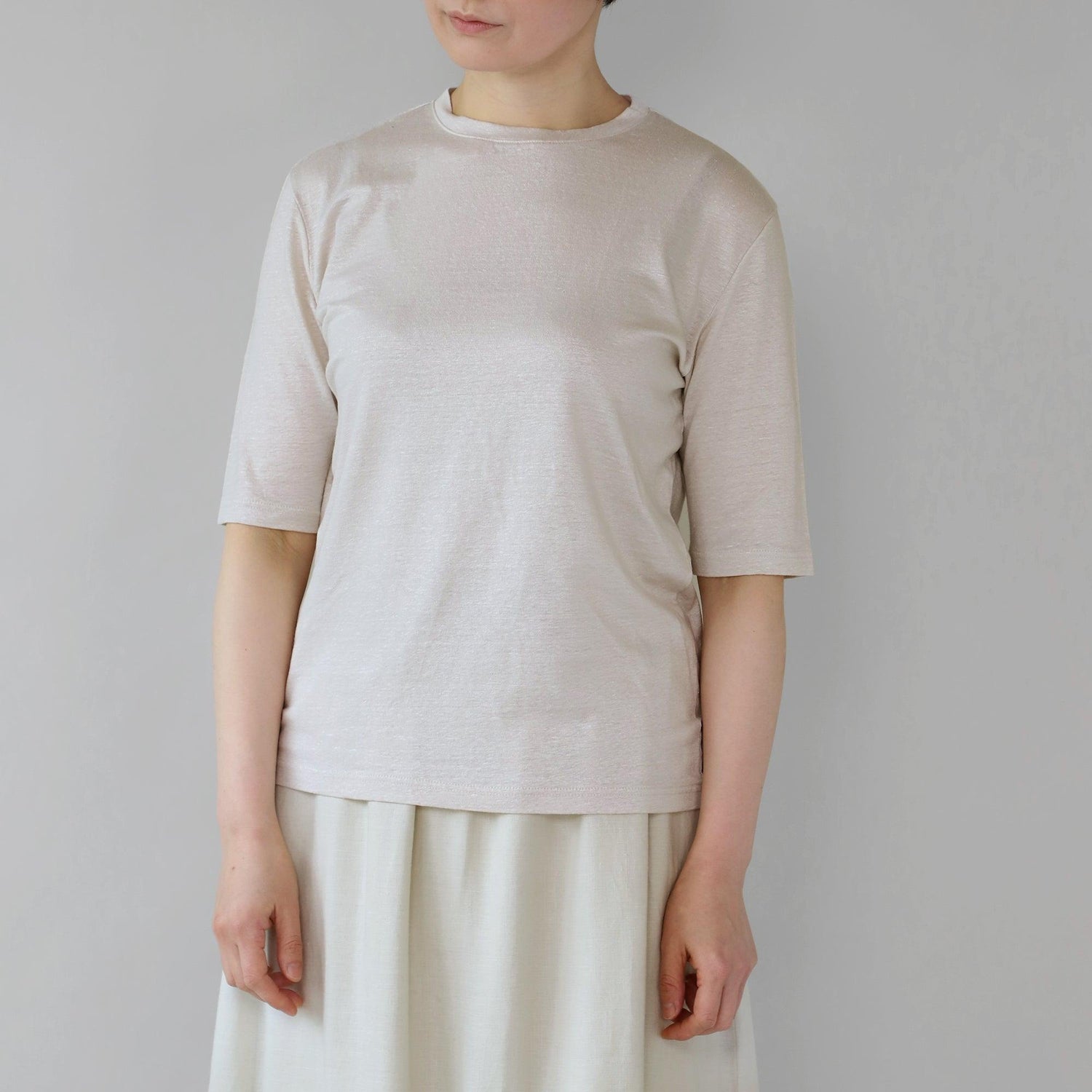 ヘンプTシャツショートスリーブ WE2301G015 white 正面