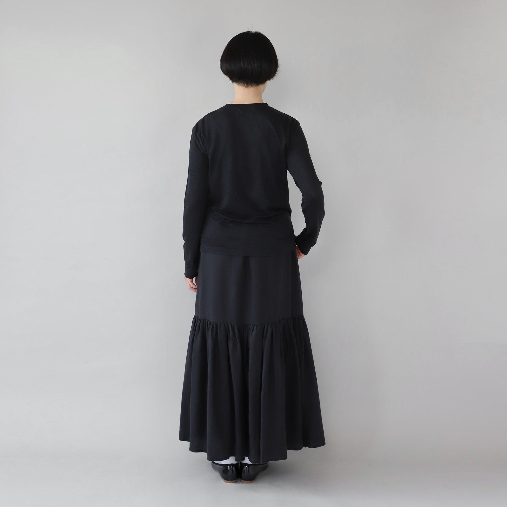 Products ヘンプギャザースカート WE2301G008 Black バック