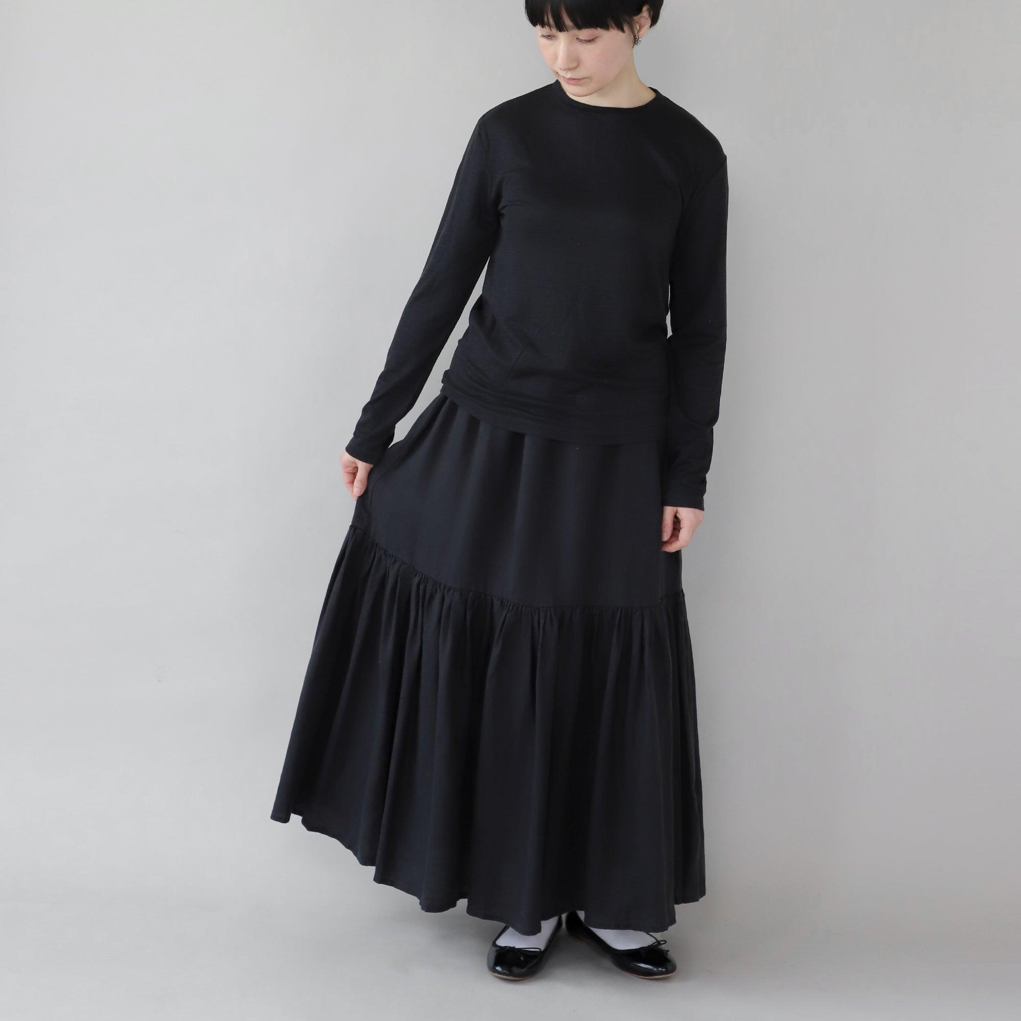 Products ヘンプギャザースカート WE2301G008 Black 詳細