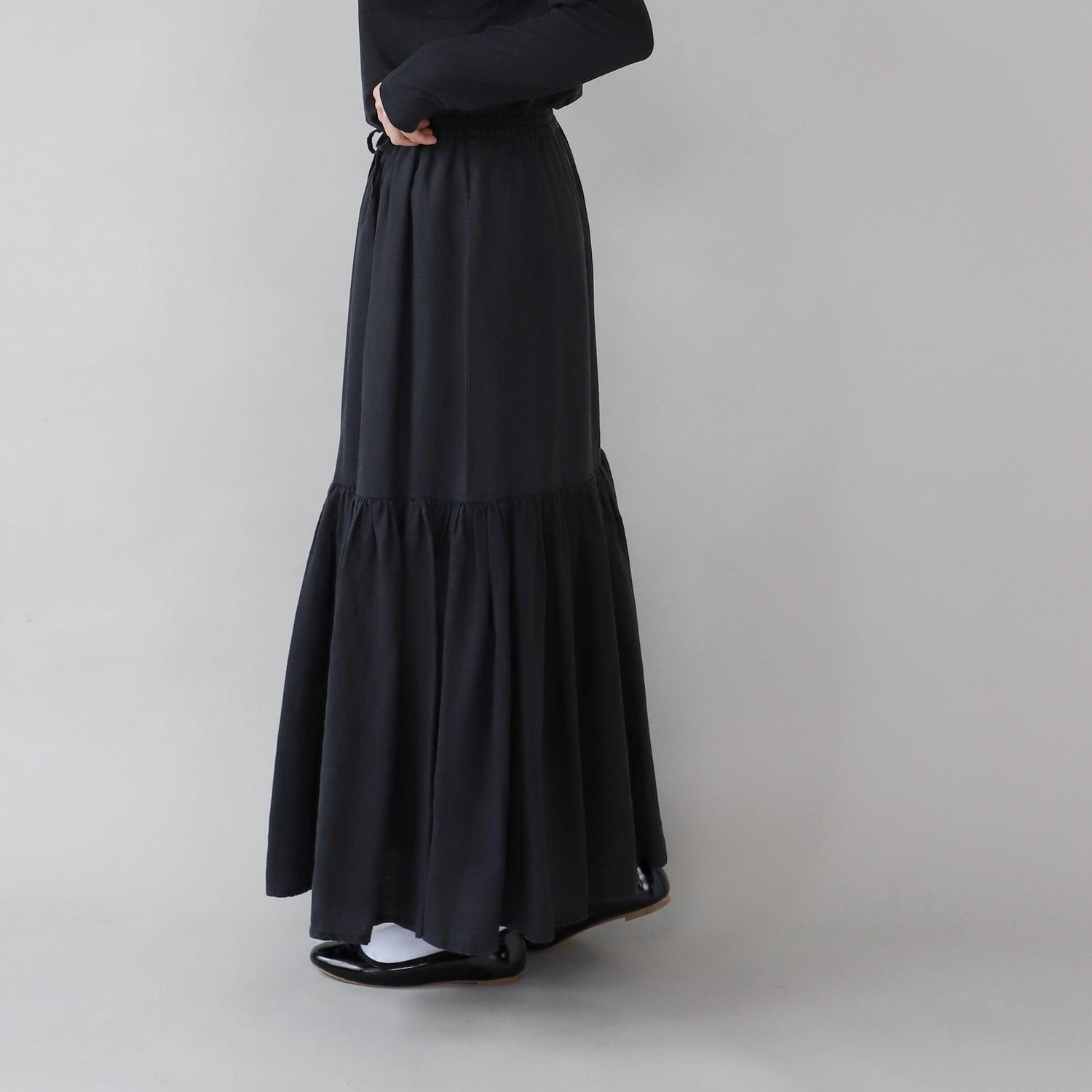 Products ヘンプギャザースカート WE2301G008 BLK