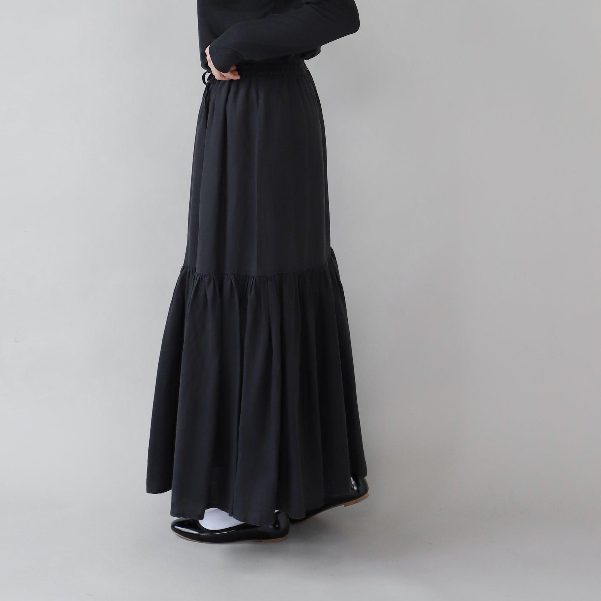 Products ヘンプギャザースカート WE2301G008 BLK