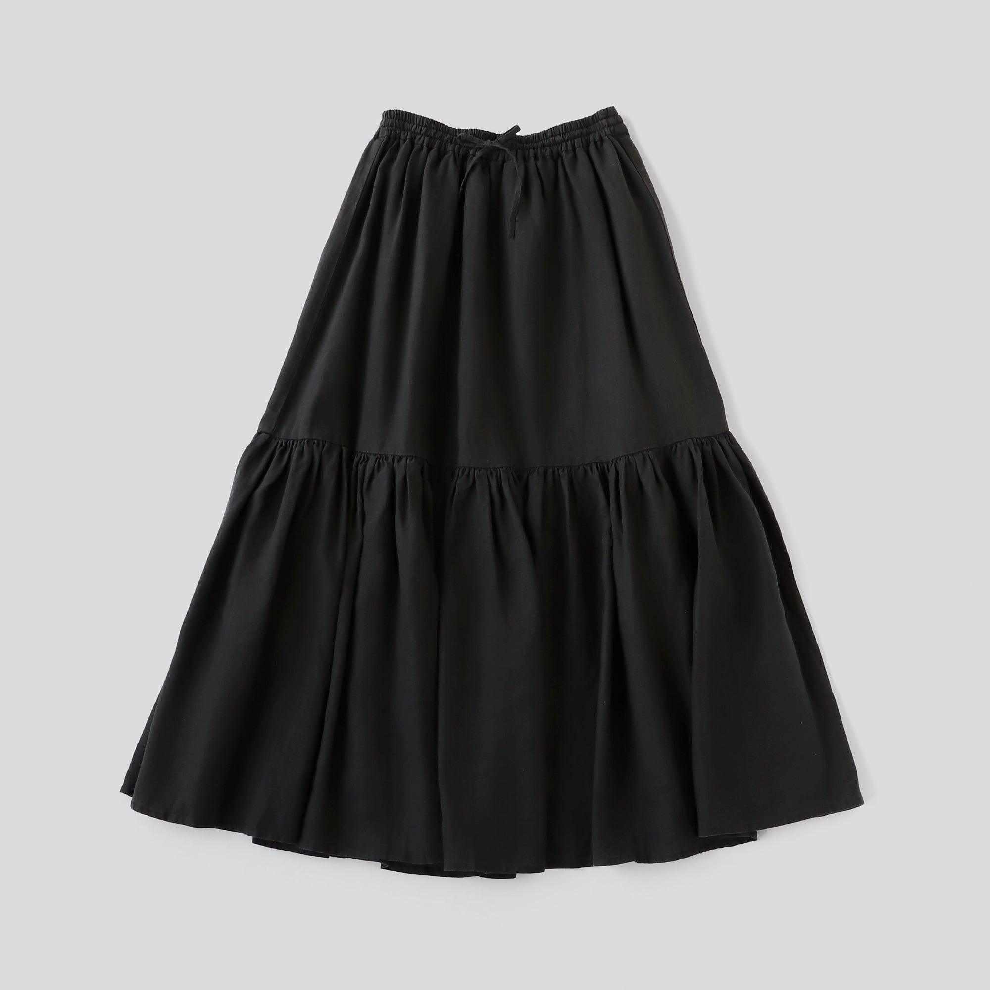 Products ヘンプギャザースカート WE2301G008 BLK