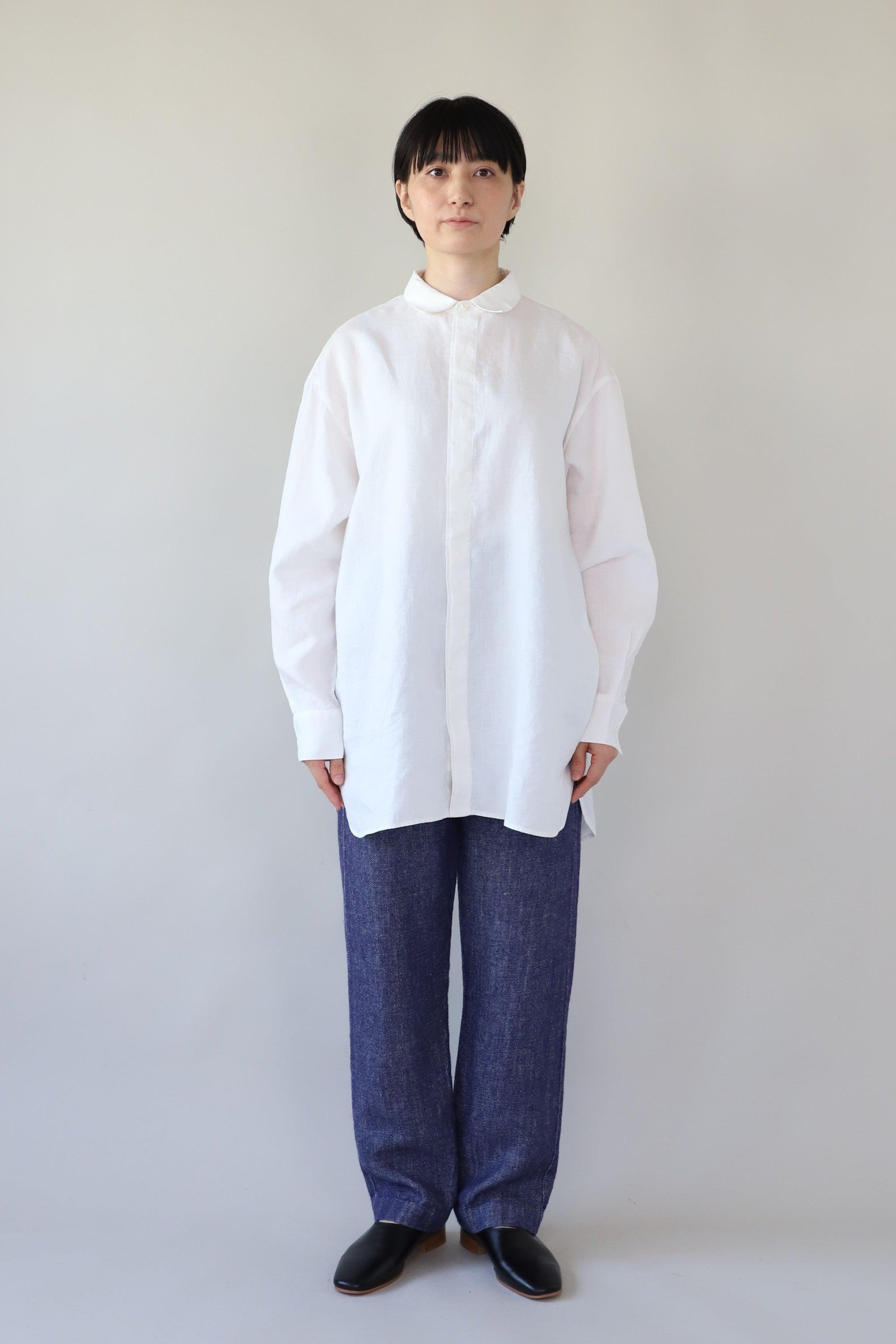 ヘンプショップシャツ WE2301G003 White 全身