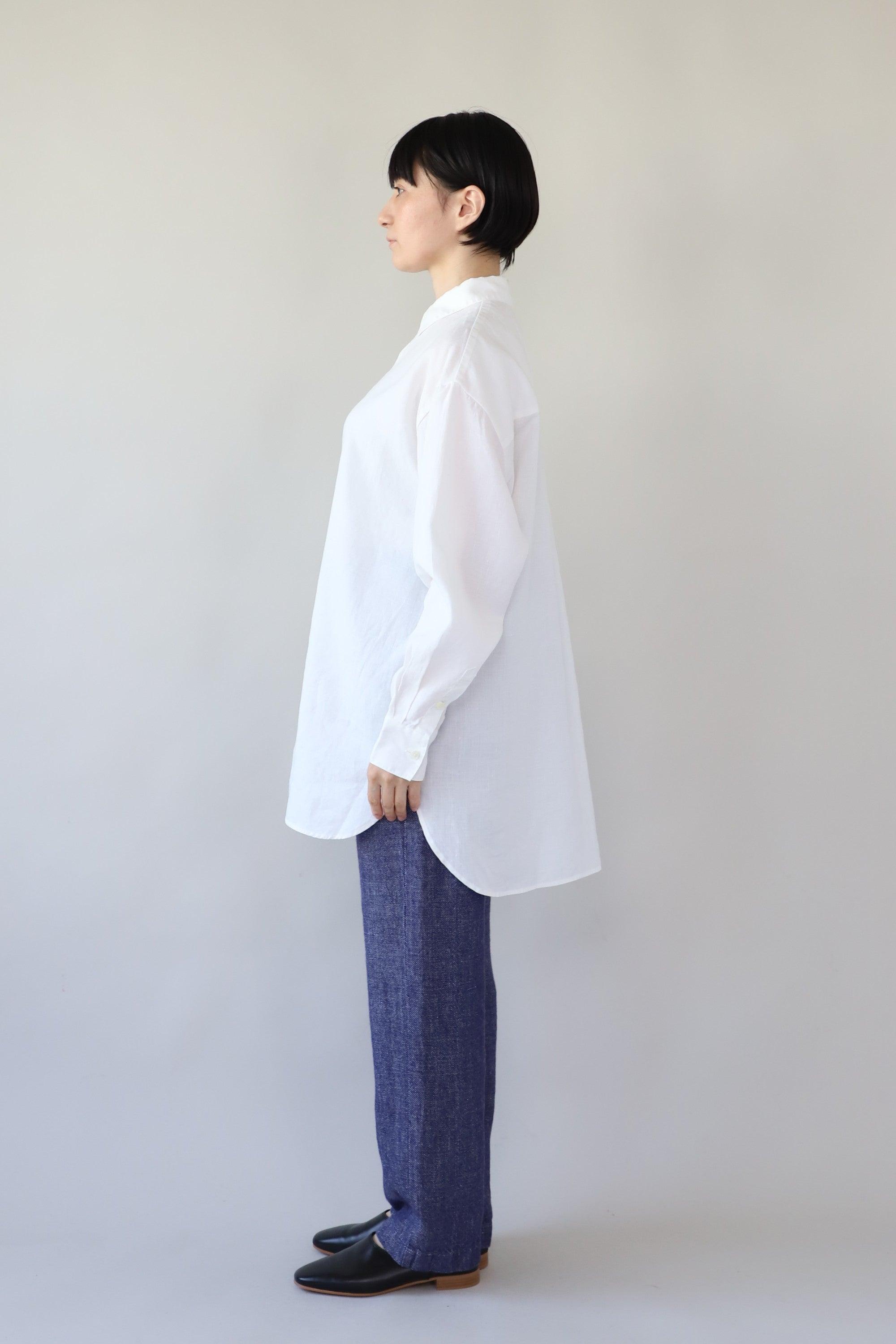 ヘンプショップシャツ WE2301G003 White 全身