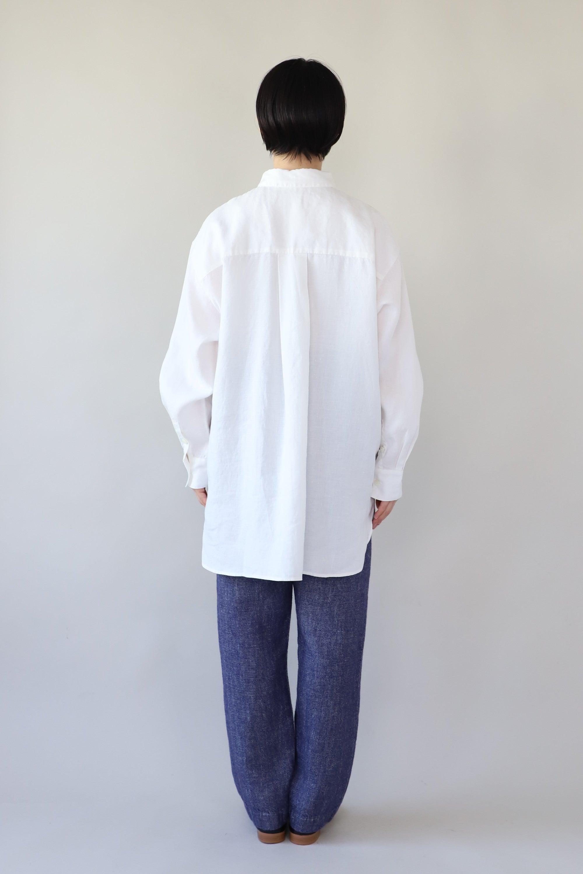 ヘンプショップシャツ WE2301G003 White 全身