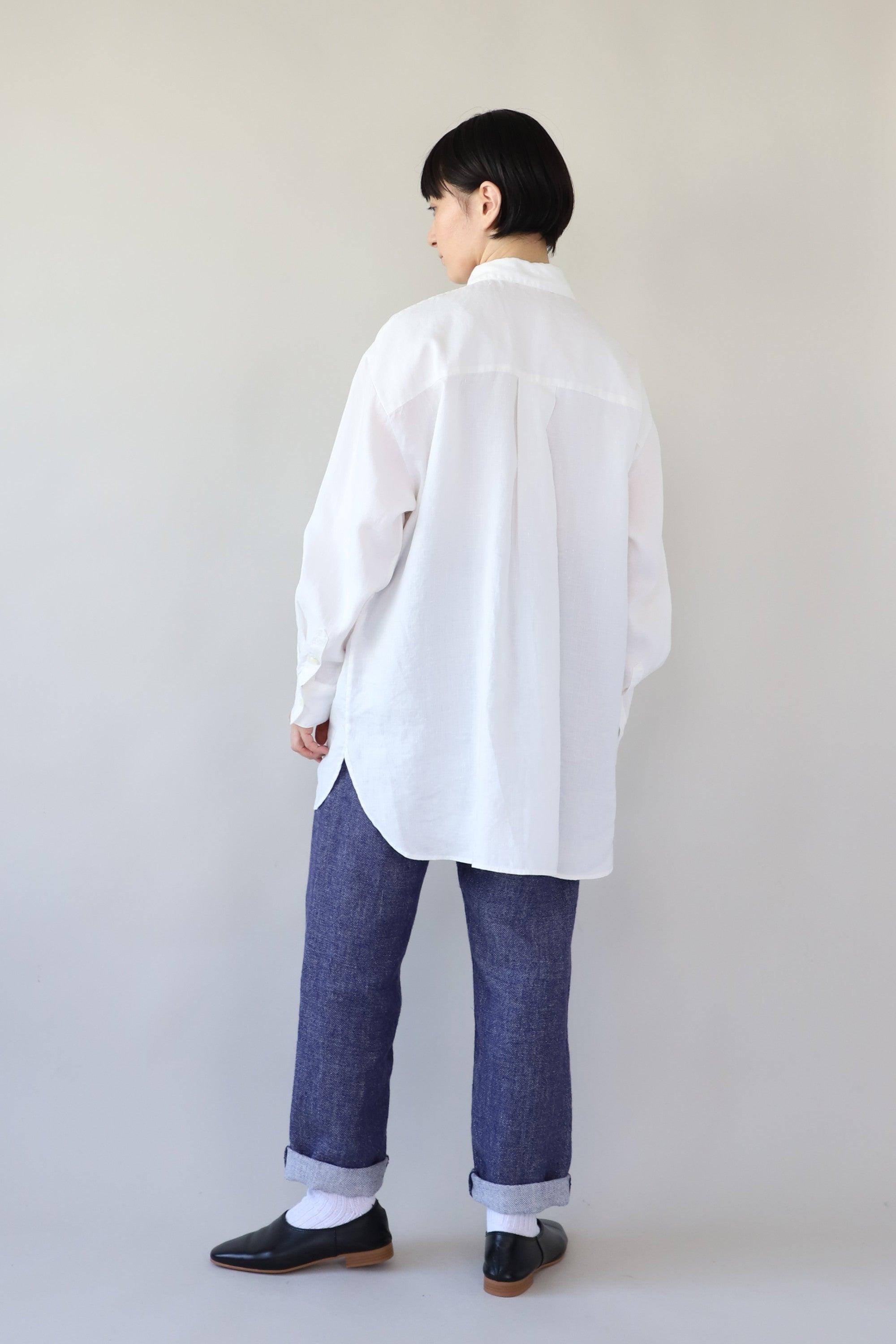 ヘンプショップシャツ WE2301G003 White 全身