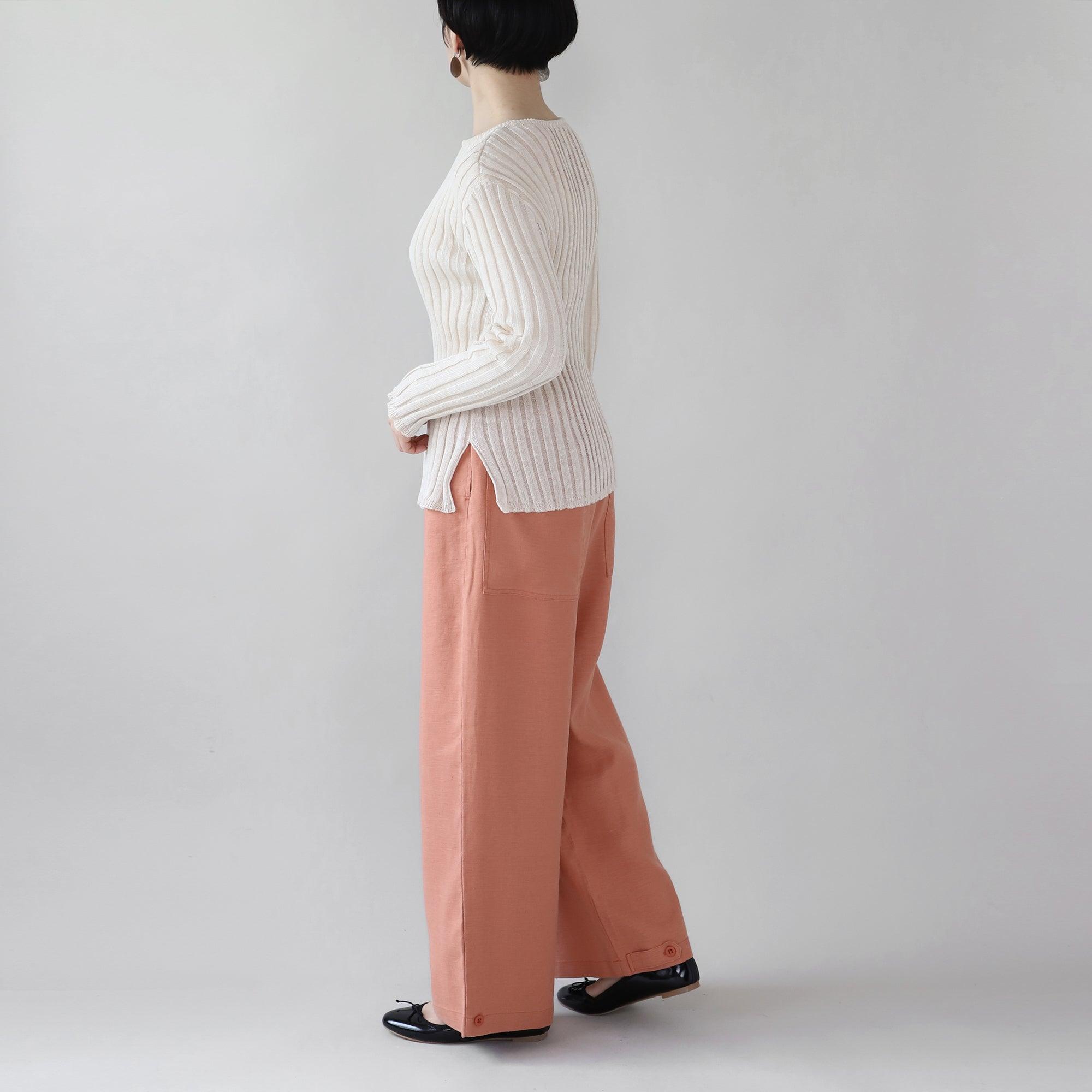 ヘンプキャンバスパンツ WE2301G009 Pink-Orange サイド