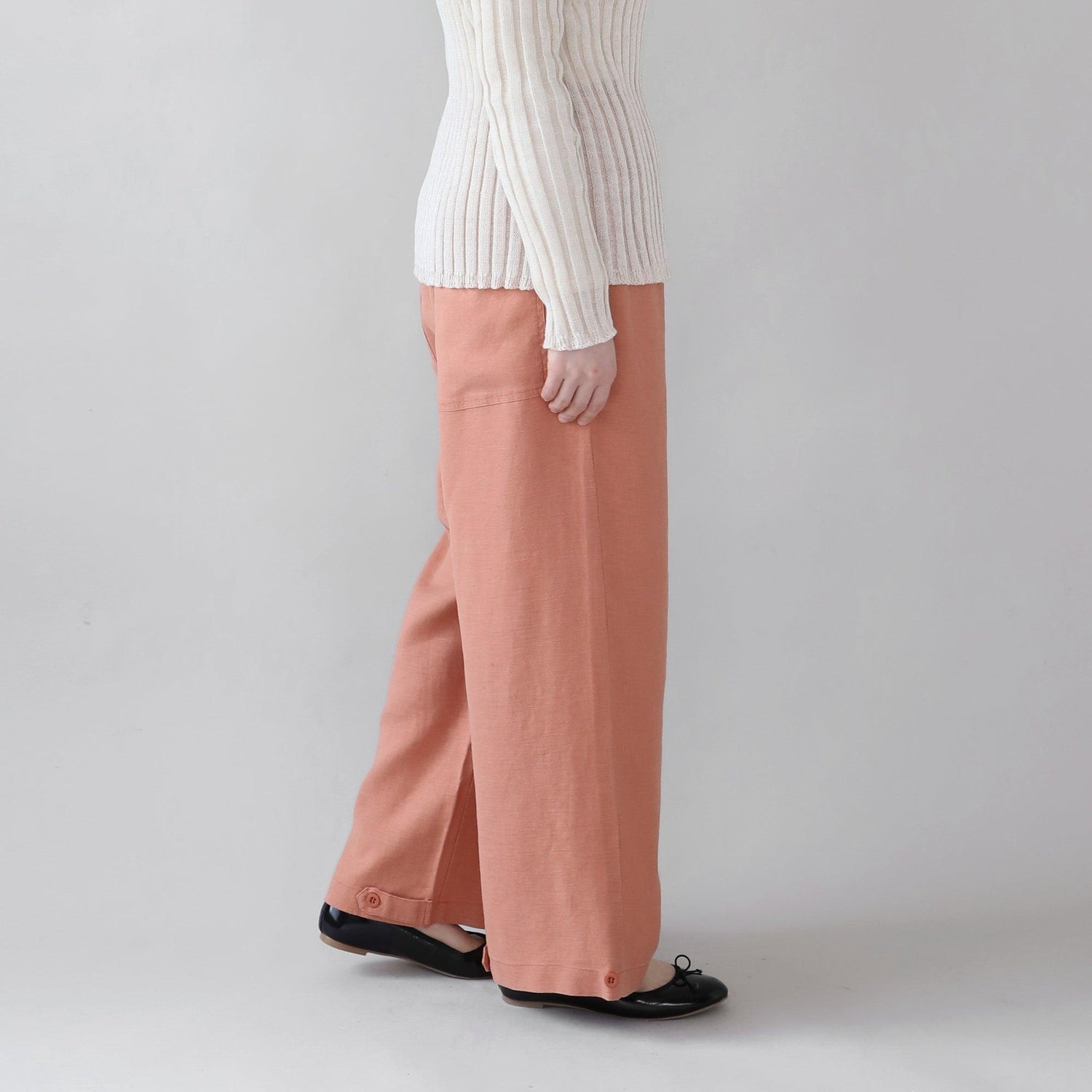 ヘンプキャンバスパンツ WE2301G009 Pink-Orange サイド