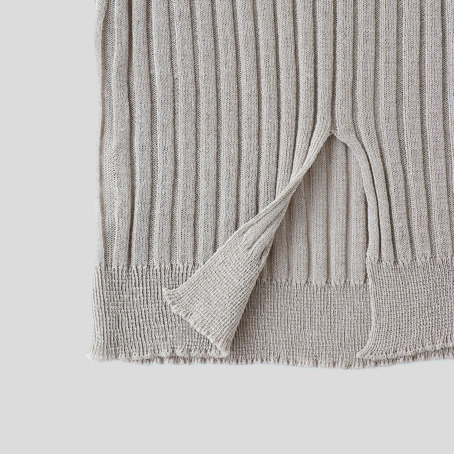 ヘンプコットンニット プルオーバー WE2301G010 GRY スリット