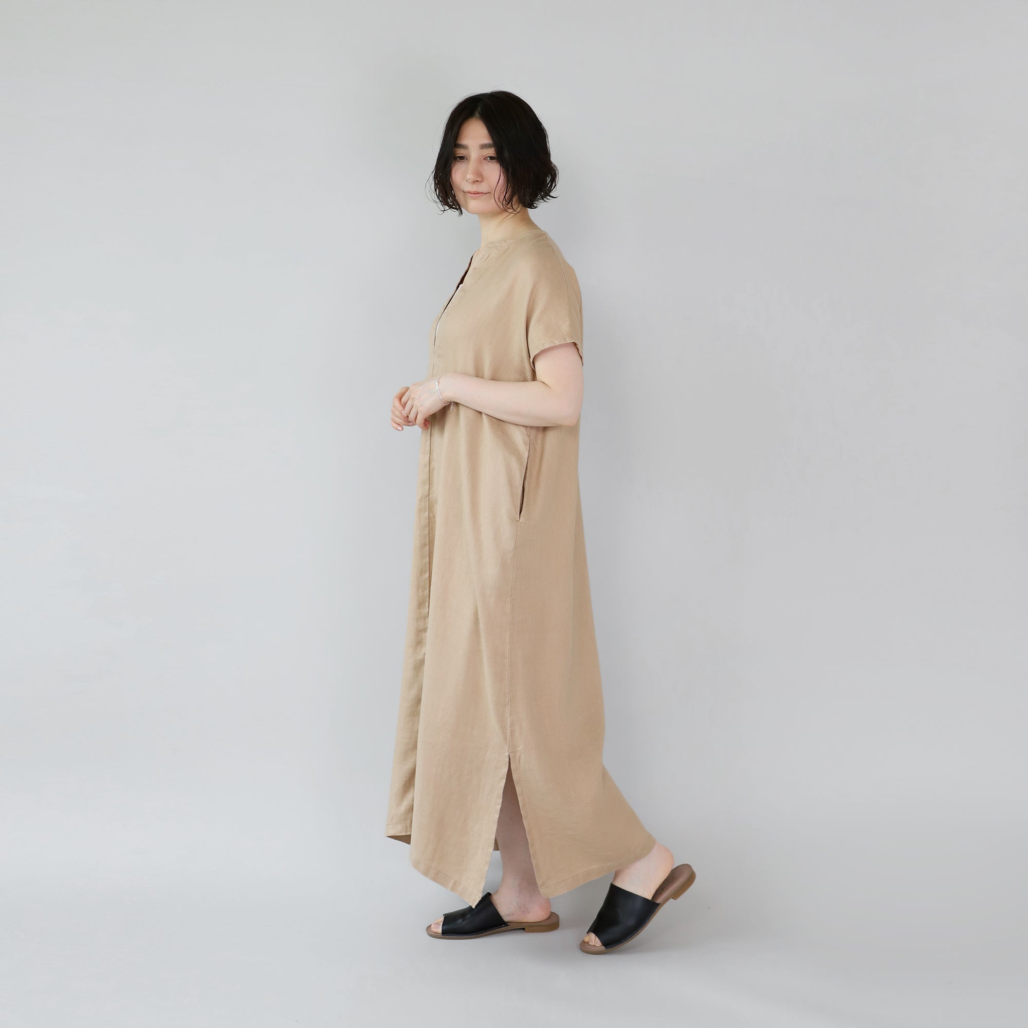 スキッパーフレンチスリーブワンピース