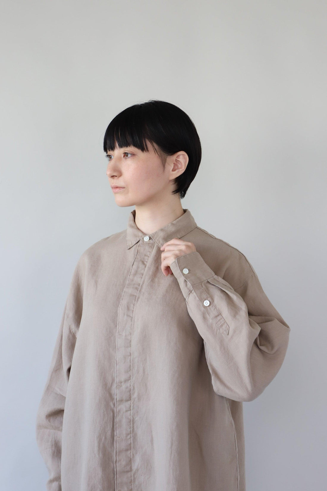 ヘンプショップシャツ　WE2301G003 Beige